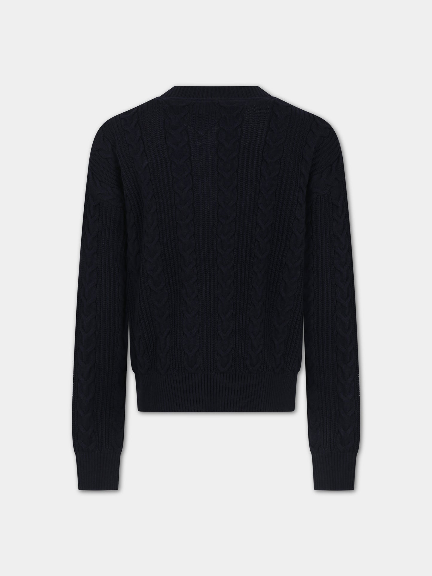 Cardigan blu per bambina con iconica bandierina,Tommy Hilfiger Junior,23WMTHKG0KG07628T dw5