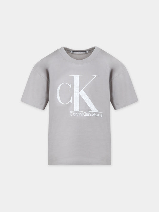 T-shirt nera per bambino con logo,Calvin Klein Kids,23WMCKIB0IB01899 PEE