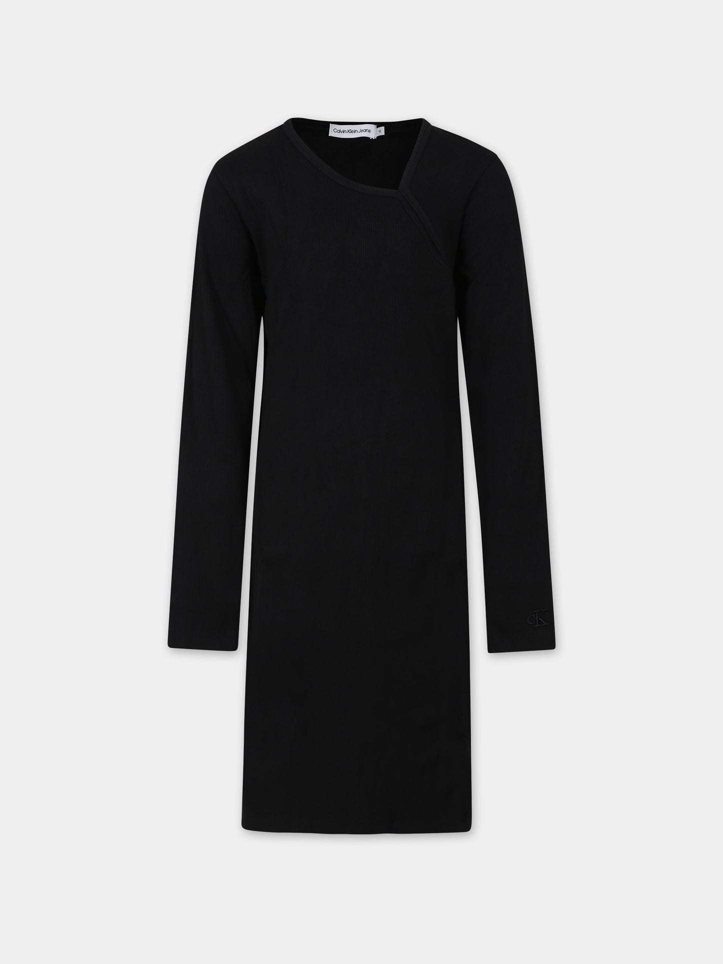 Vestito nero per bambina con logo,Calvin Klein Kids,23WMCKIG0IG02233 BEH