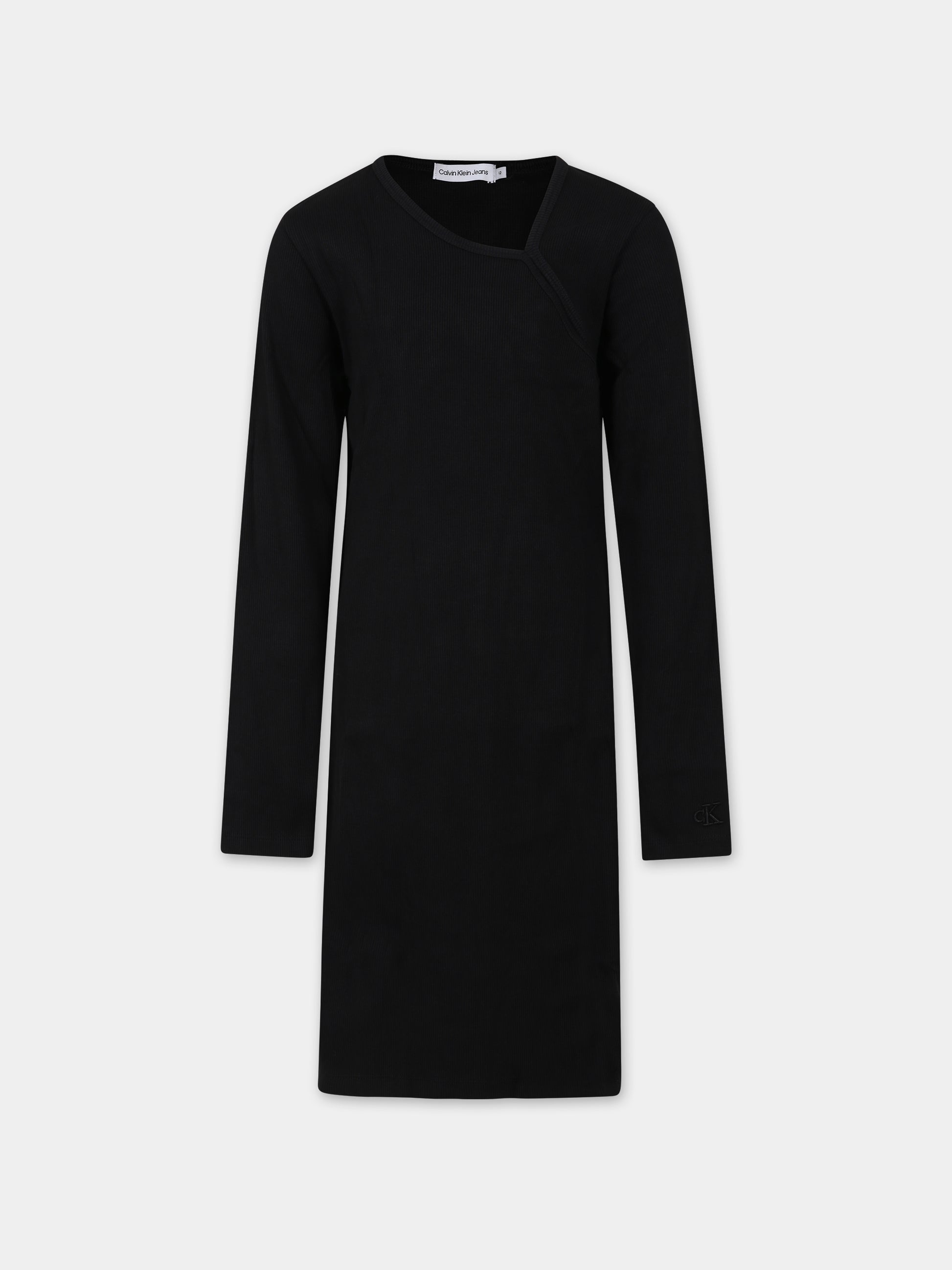 Vestito nero per bambina con logo,Calvin Klein Kids,23WMCKIG0IG02233 BEH