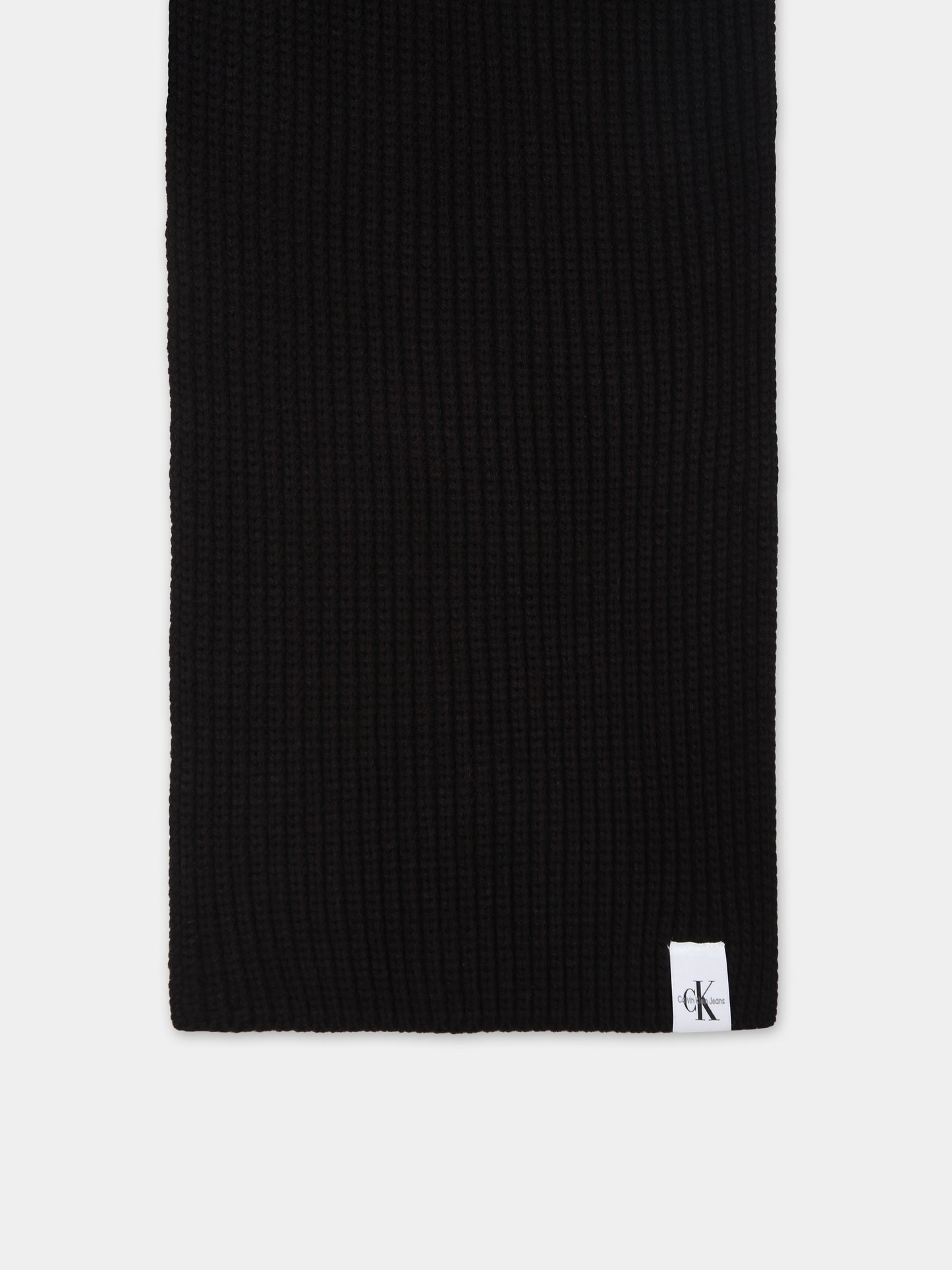Sciarpa nera per bambini con logo,Calvin Klein Kids,23WMCKIU0IU00446 BEH
