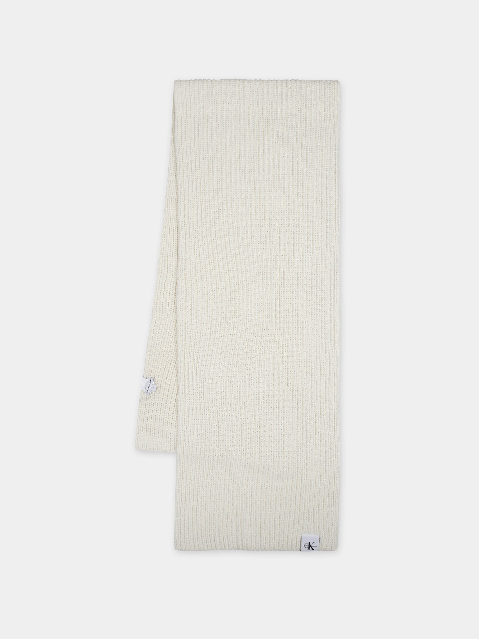 Sciarpa avorio per bambini con logo,Calvin Klein Kids,23WMCKIU0IU00446 YBI