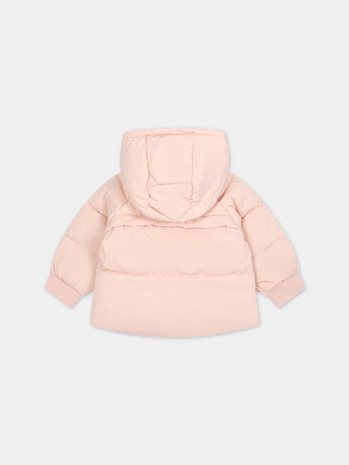 Piumino rosa per neonata con logo,Calvin Klein Kids,23WMCKIN0IN00126 TLT