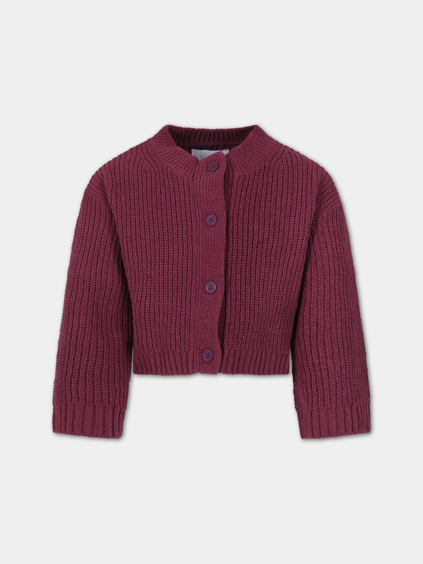 Cardigan bordeaux per bambina con logo,Calvin Klein Kids,23WMCKIG0IG02215 VAC