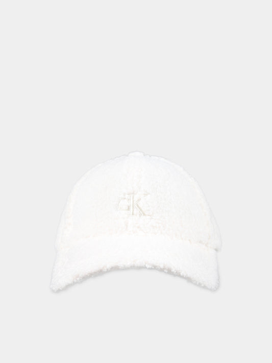 Cappello avorio per bambini con logo,Calvin Klein Kids,23WMCKIU0IU00495 YBI