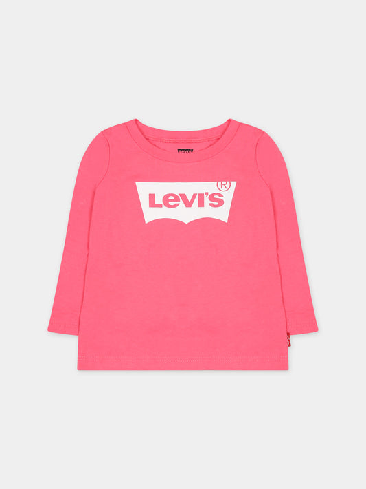 T-shirt rosa per neonata con logo,Levi's Kids,23WMLK1EA215 A3R