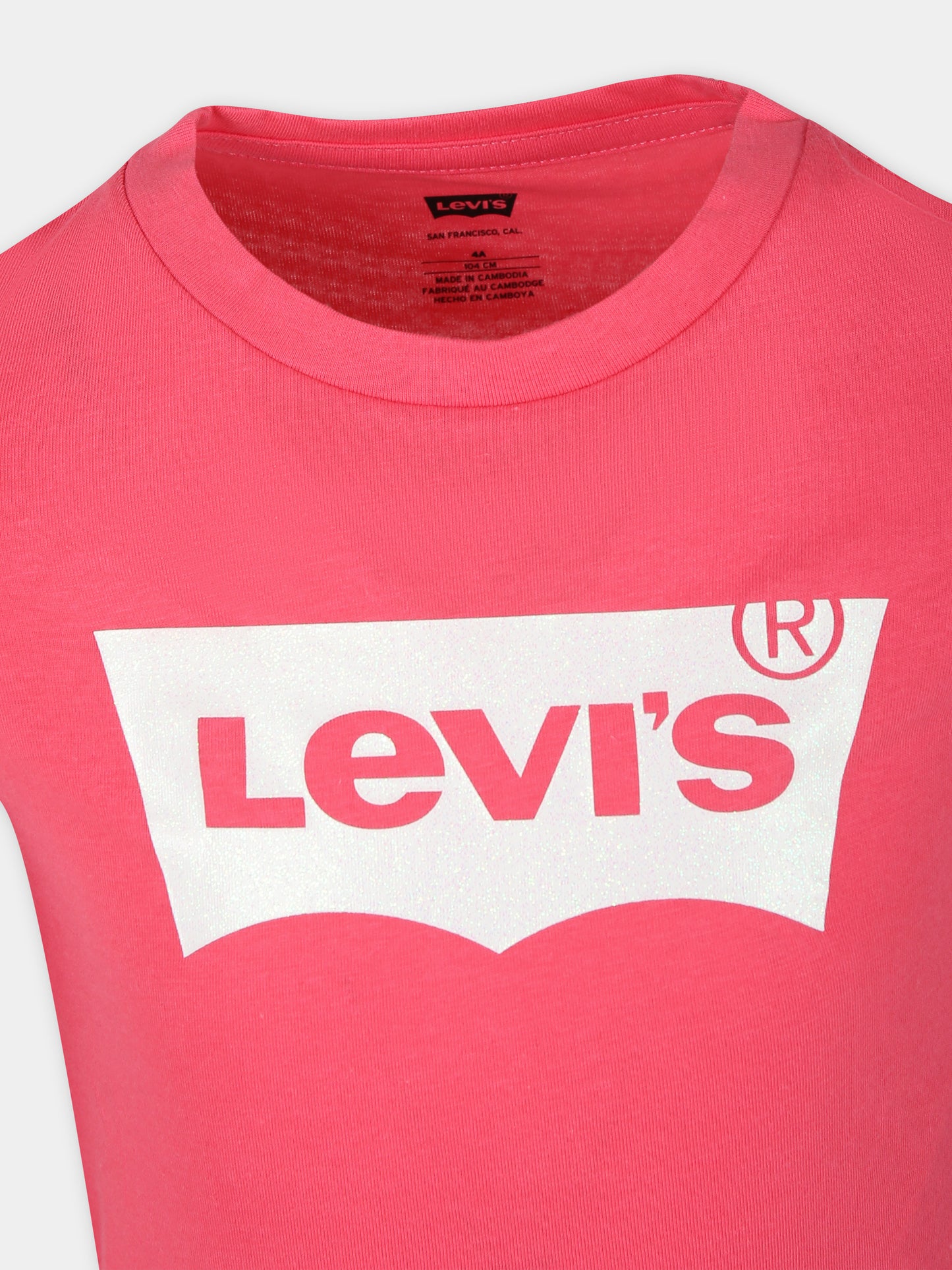 T-shirt rosa per bambina con logo,Levi's Kids,23WMLK4E4234 A37