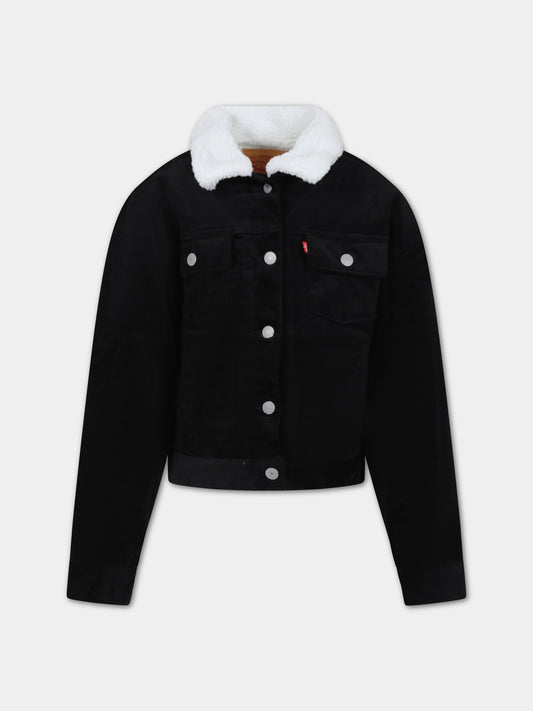 Giubbotto nero per bambina con logo,Levi's Kids,23WMLK4EJ310 023