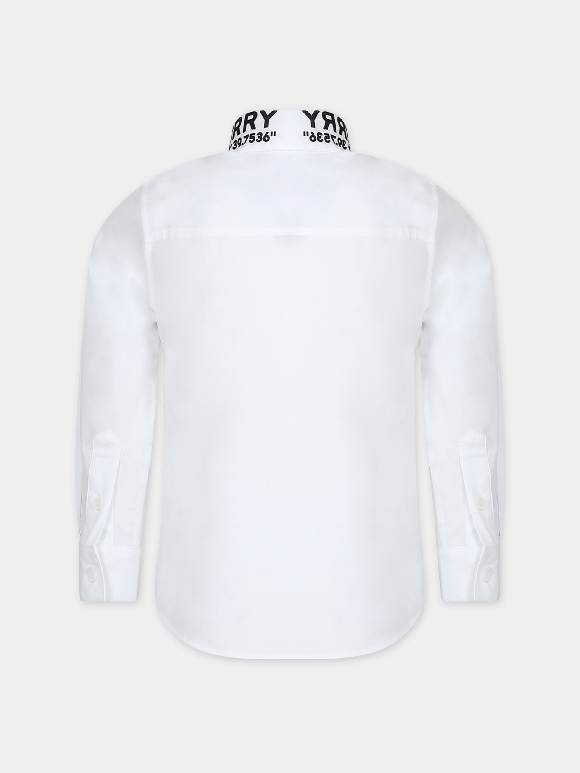 Camicia bianca per bambino con ricamo logo,Burberry Kids,8068412