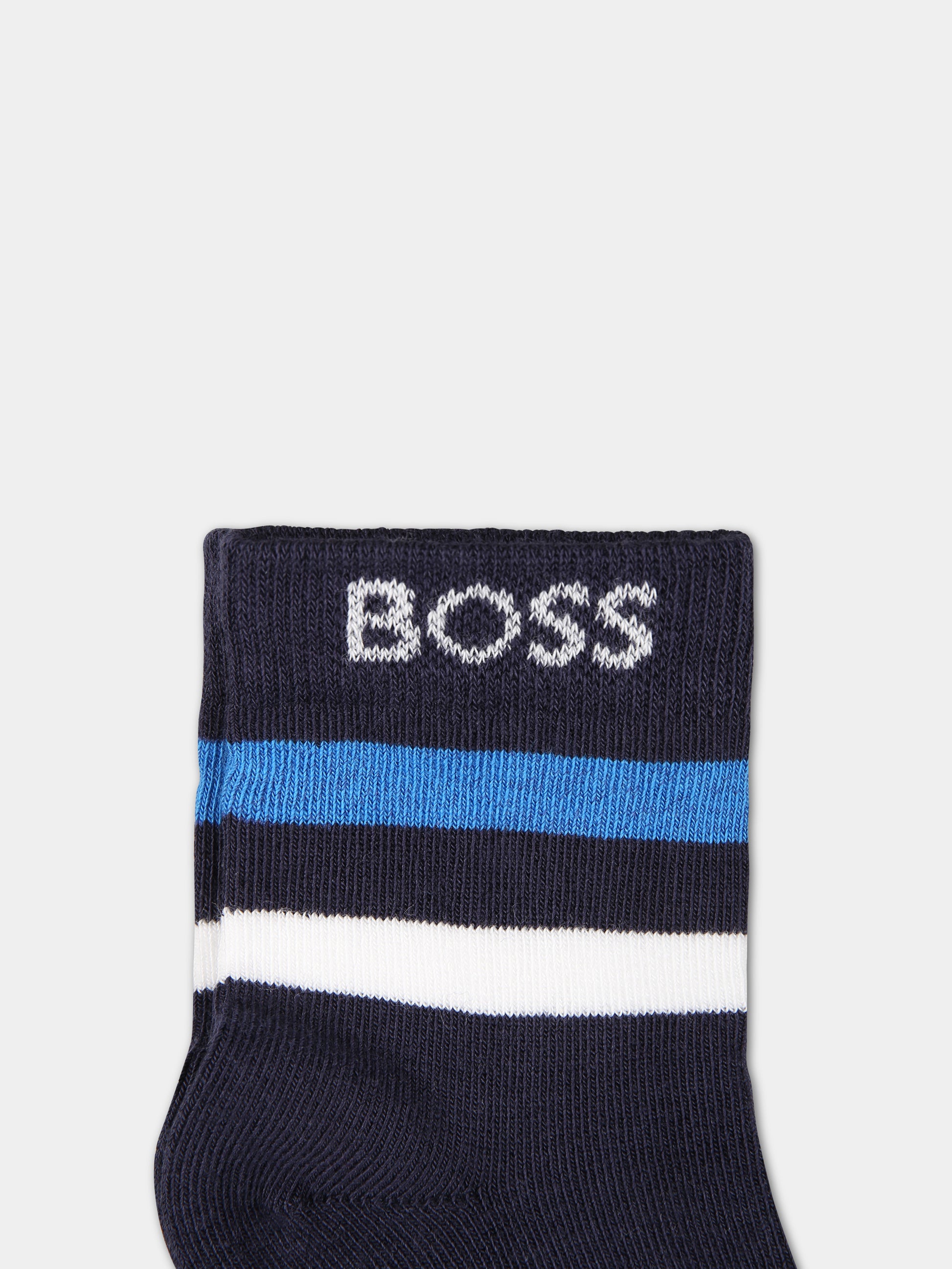 Set calze multicolor per neonato,Boss,J00112 MARINE