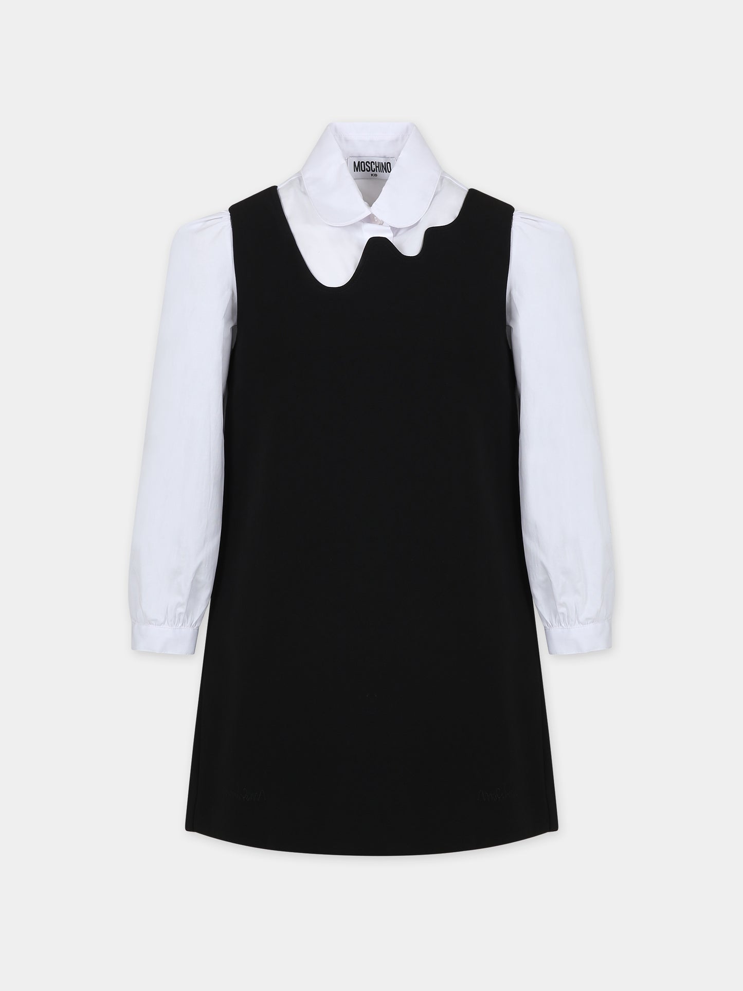 Completo nero per bambina con logo,Moschino Kids,HDK02T N0Z91 60100