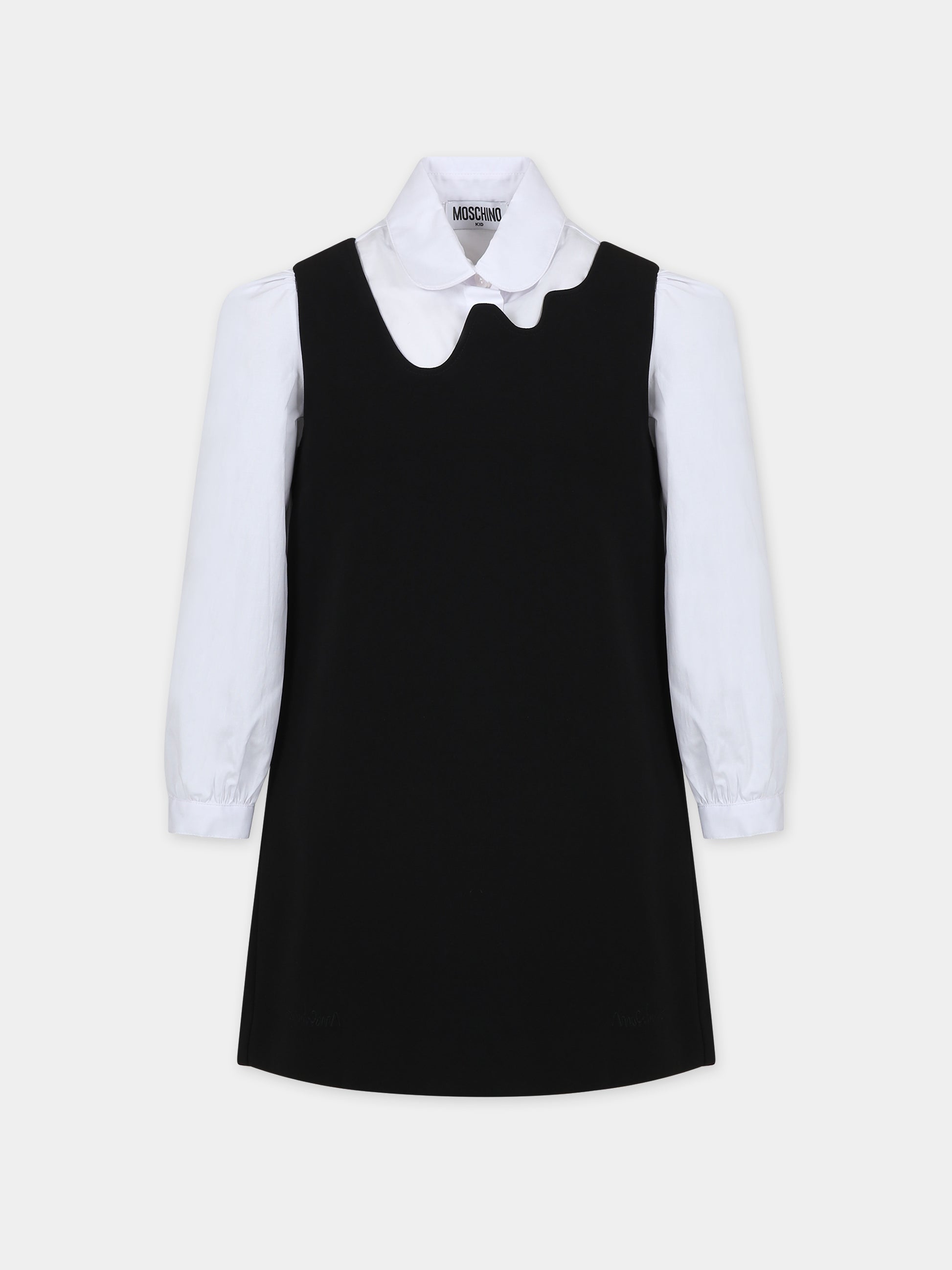 Completo nero per bambina con logo,Moschino Kids,HDK02T N0Z91 60100