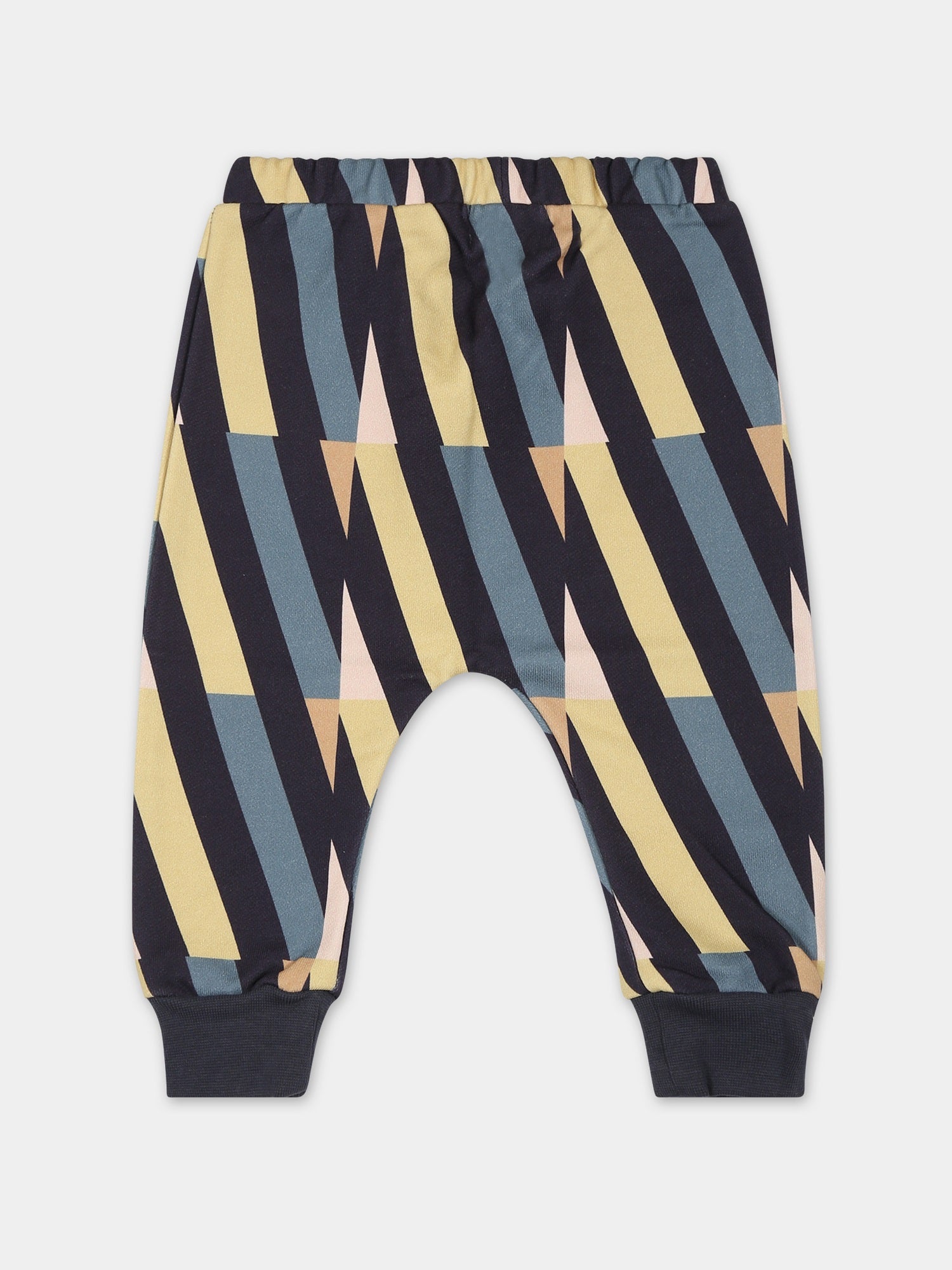 Pantaloni blu per neonati con stampa linee,Coco Au Lait,15COCOAW231024A