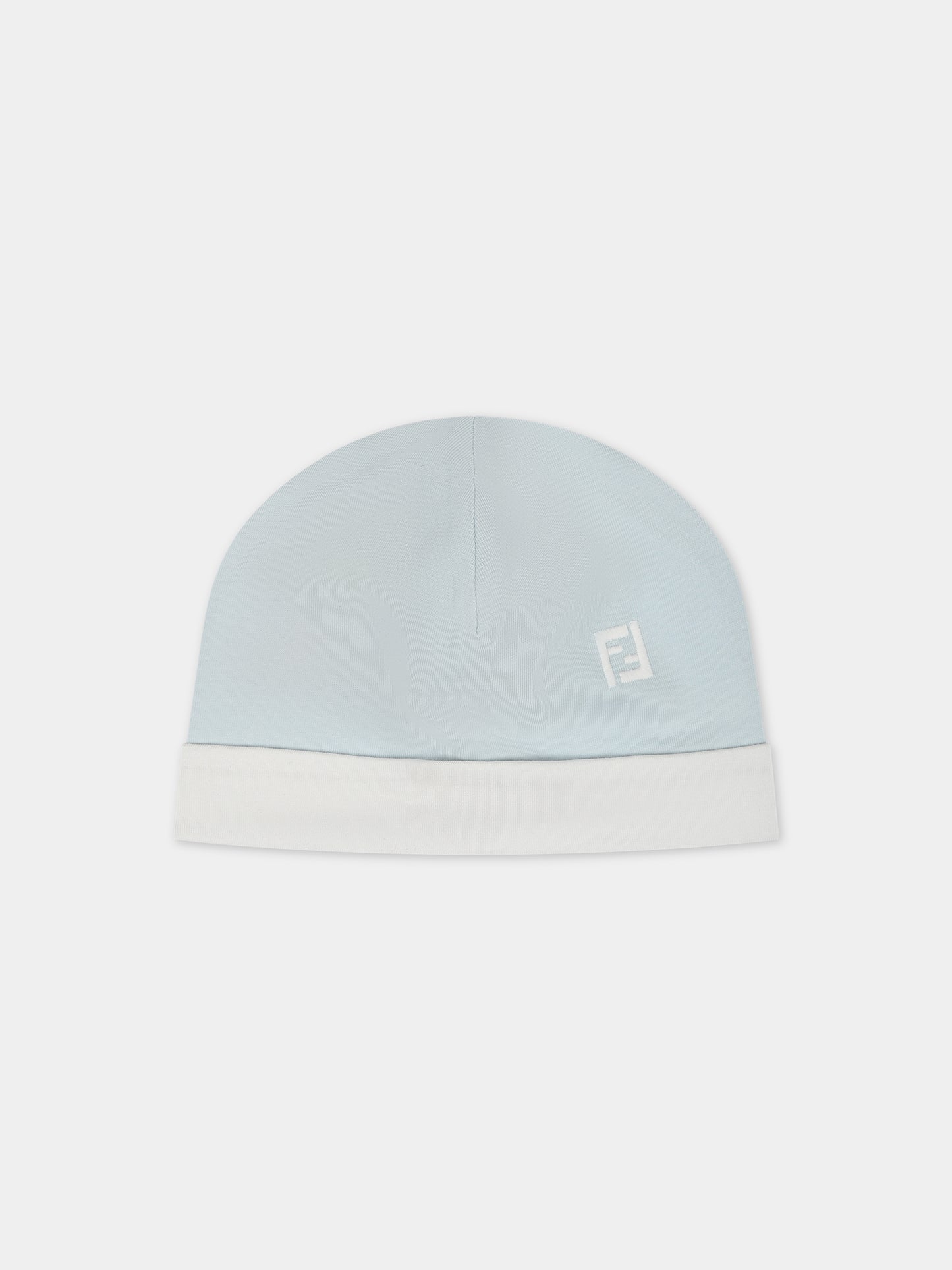 Set celeste con logo per neonato,Fendi Kids,BUK110 ST8 F19J4