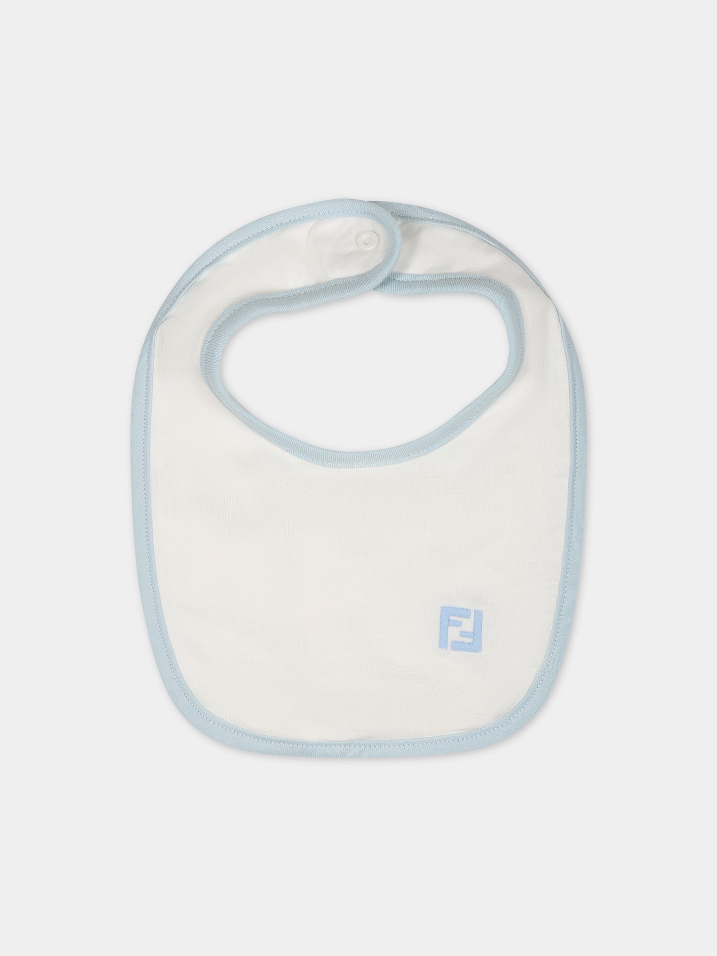 Set celeste con logo per neonato,Fendi Kids,BUK110 ST8 F19J4