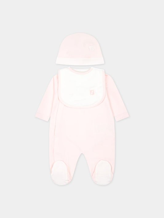Set rosa con logo per neonata,Fendi Kids,BUK110 ST8 F0C11