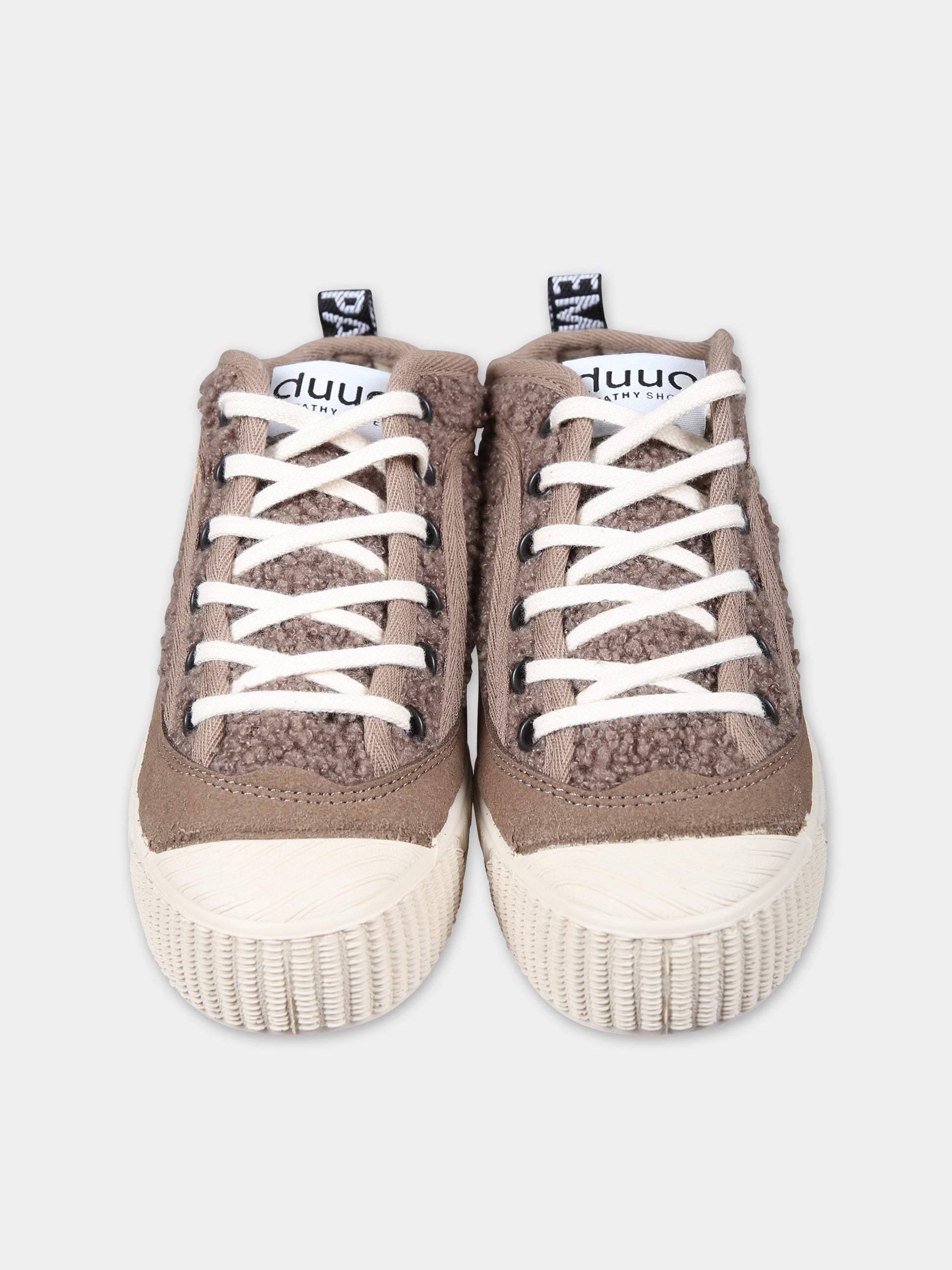 Sneakers marroni per bambino con logo,Duuo,D309505