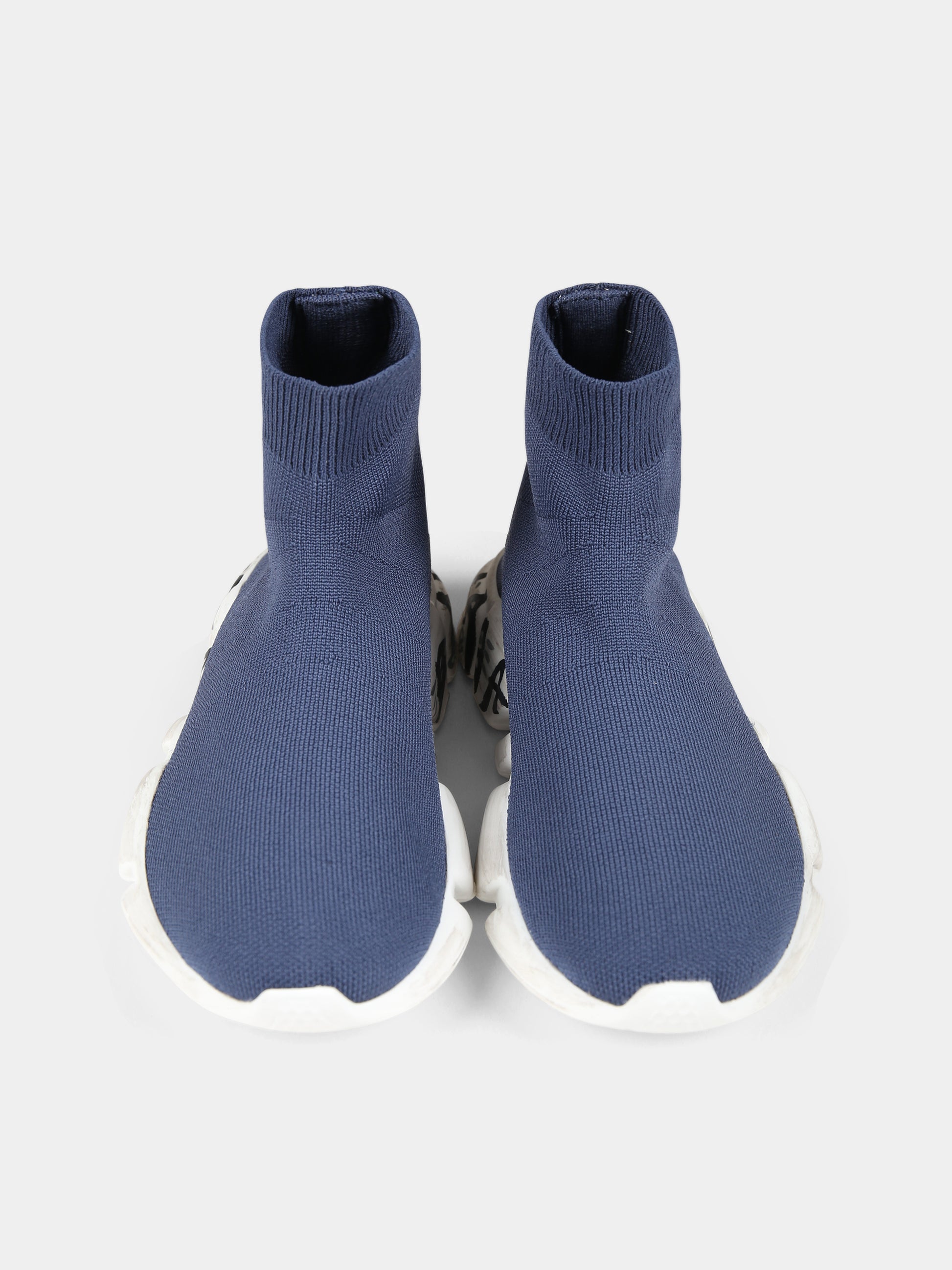 Sneakers alte blu per bambini con logo,Balenciaga,597425 W2DD4 4010