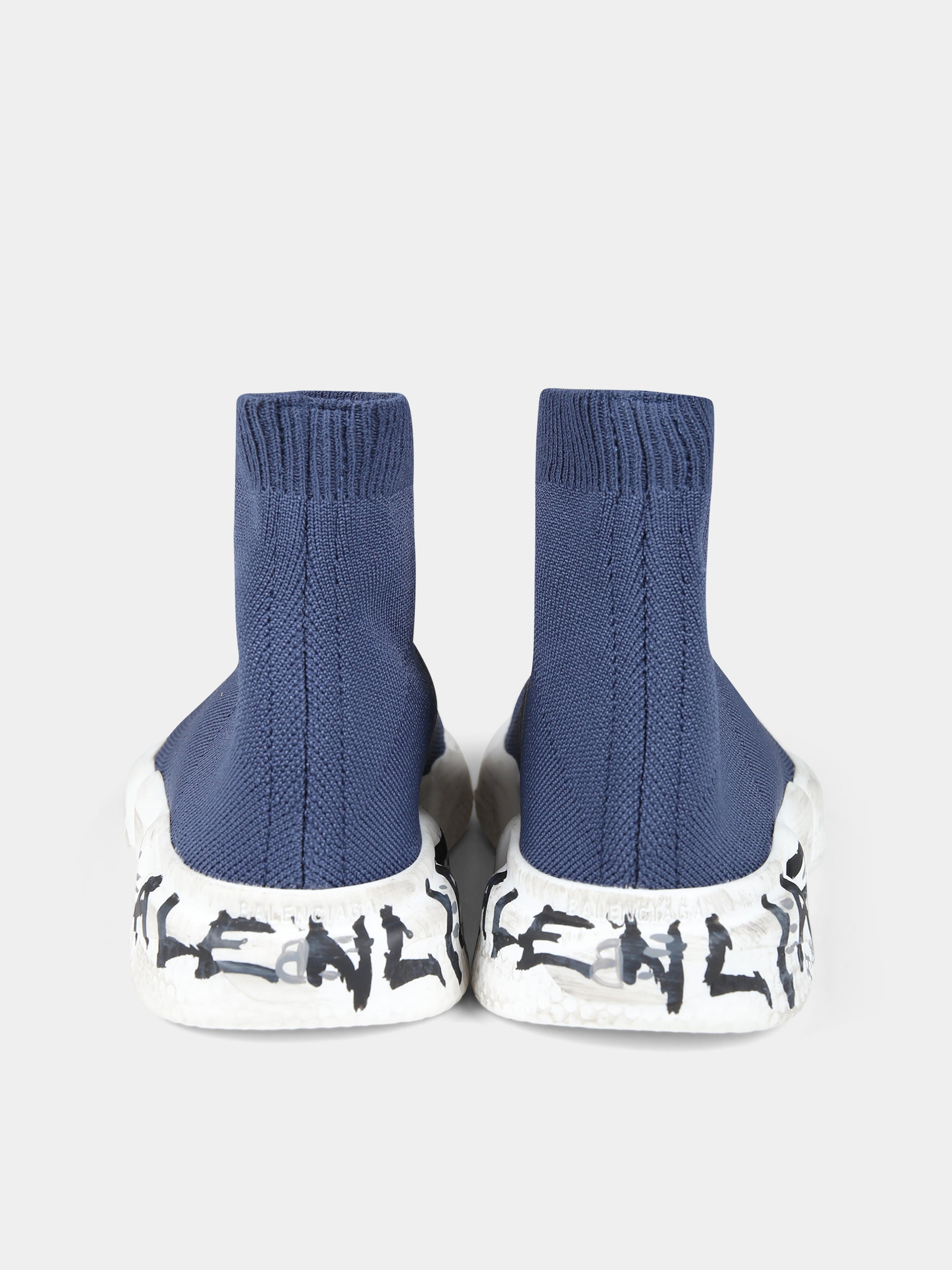 Sneakers alte blu per bambini con logo,Balenciaga,597425 W2DD4 4010