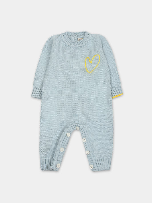 Tutina azzurra per neonato con cuore,Gensami,TU01-B-CUORE