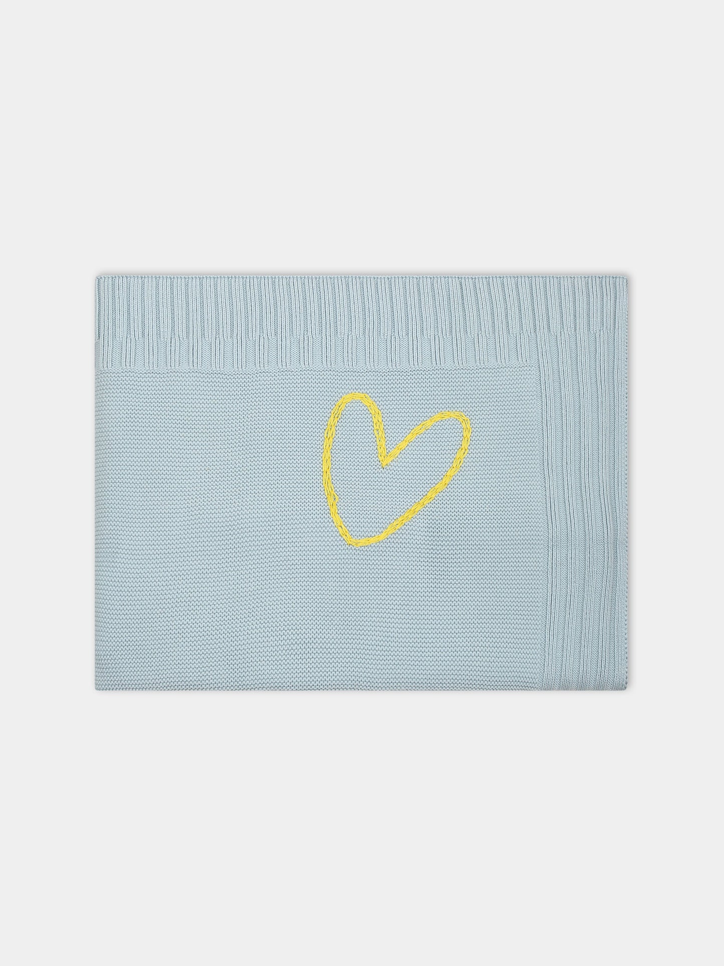 Coperta azzurra per neonato con cuore e logo,Gensami,COP01-B-CUORE