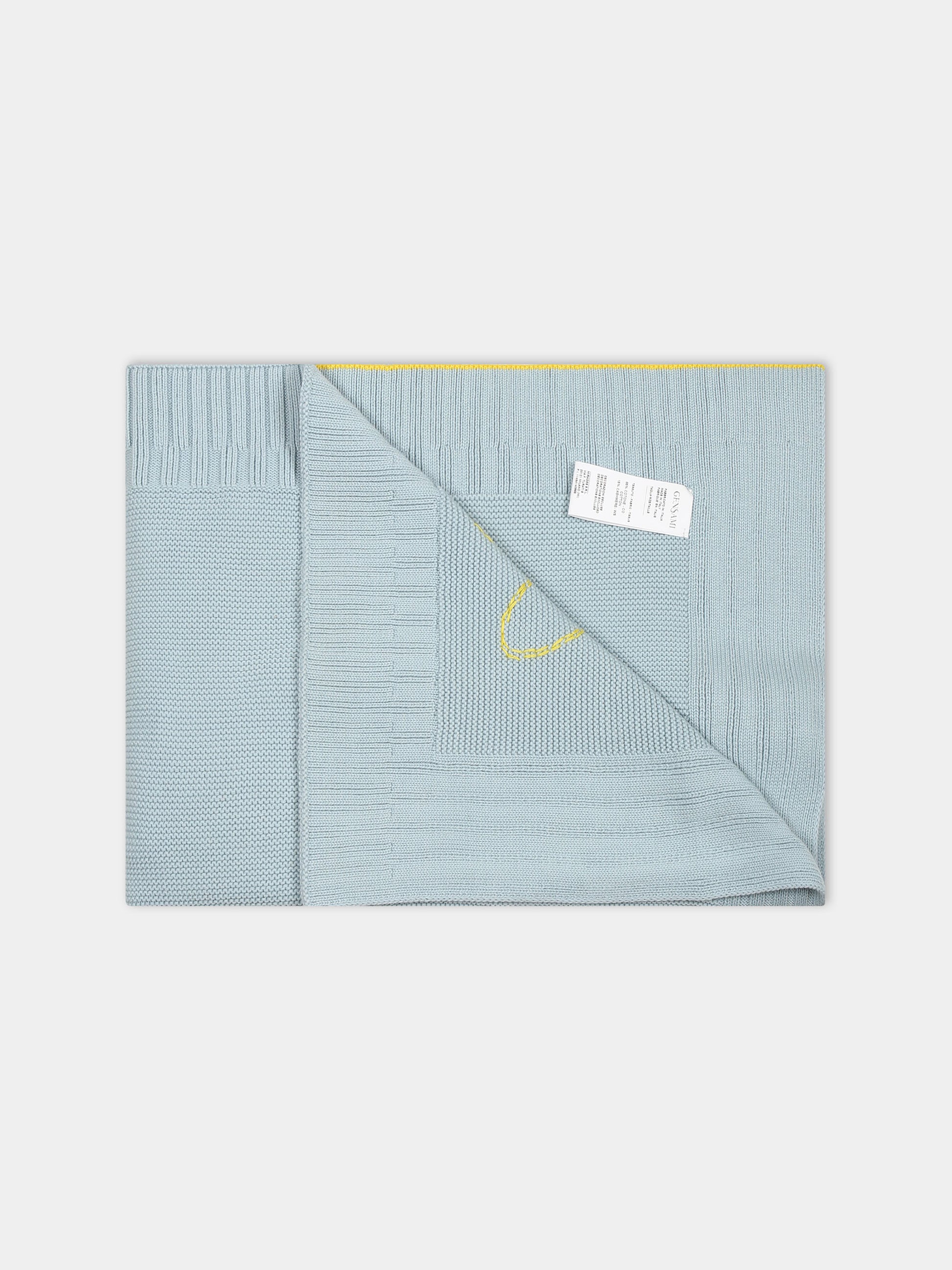 Coperta azzurra per neonato con cuore e logo,Gensami,COP01-B-CUORE