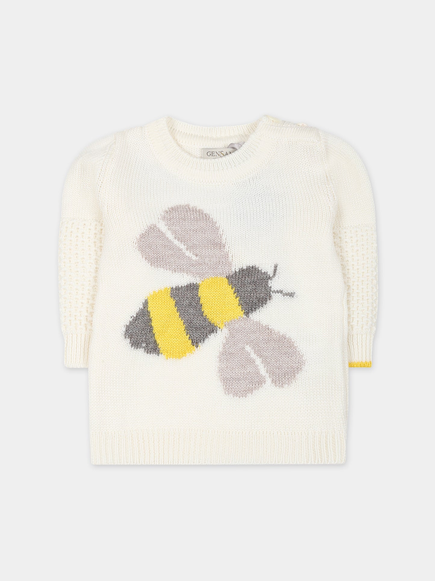 Maglione avorio per neonati con ape,Gensami,GIR06-B-APE