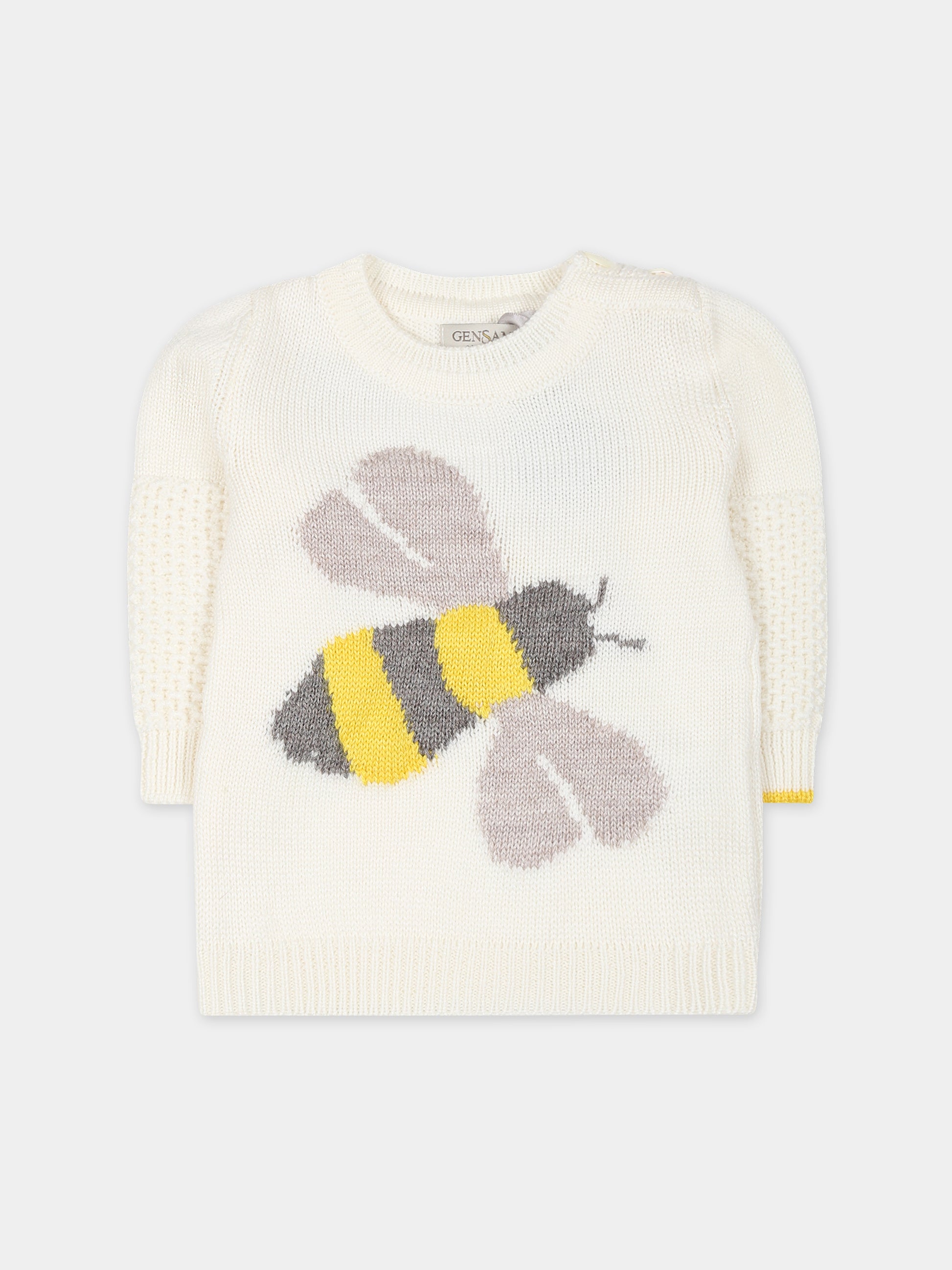 Maglione avorio per neonati con ape,Gensami,GIR06-B-APE