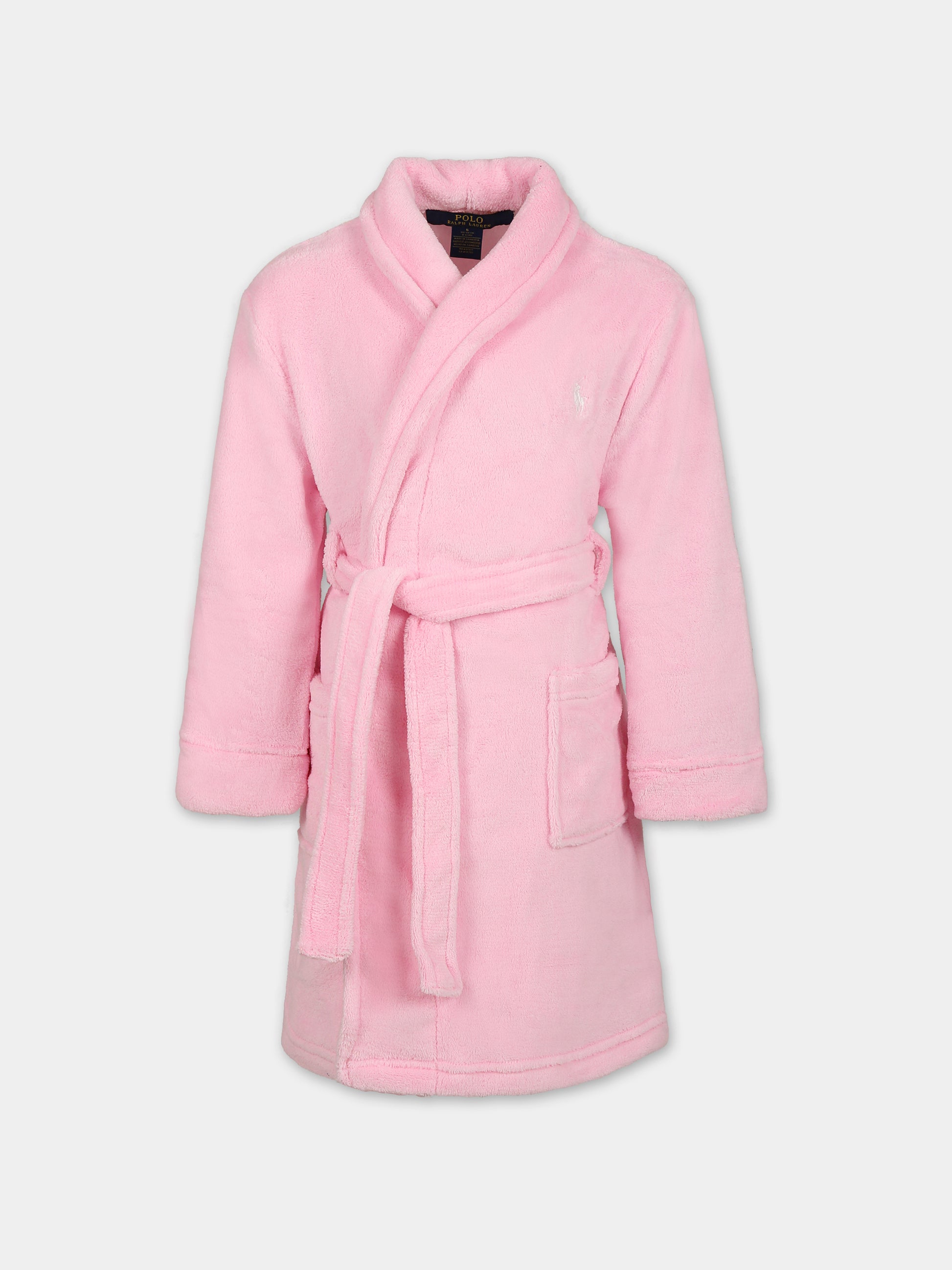 Accappatoio rosa per bambina con logo,Ralph Lauren Kids,23WMRL4P0031 ADG