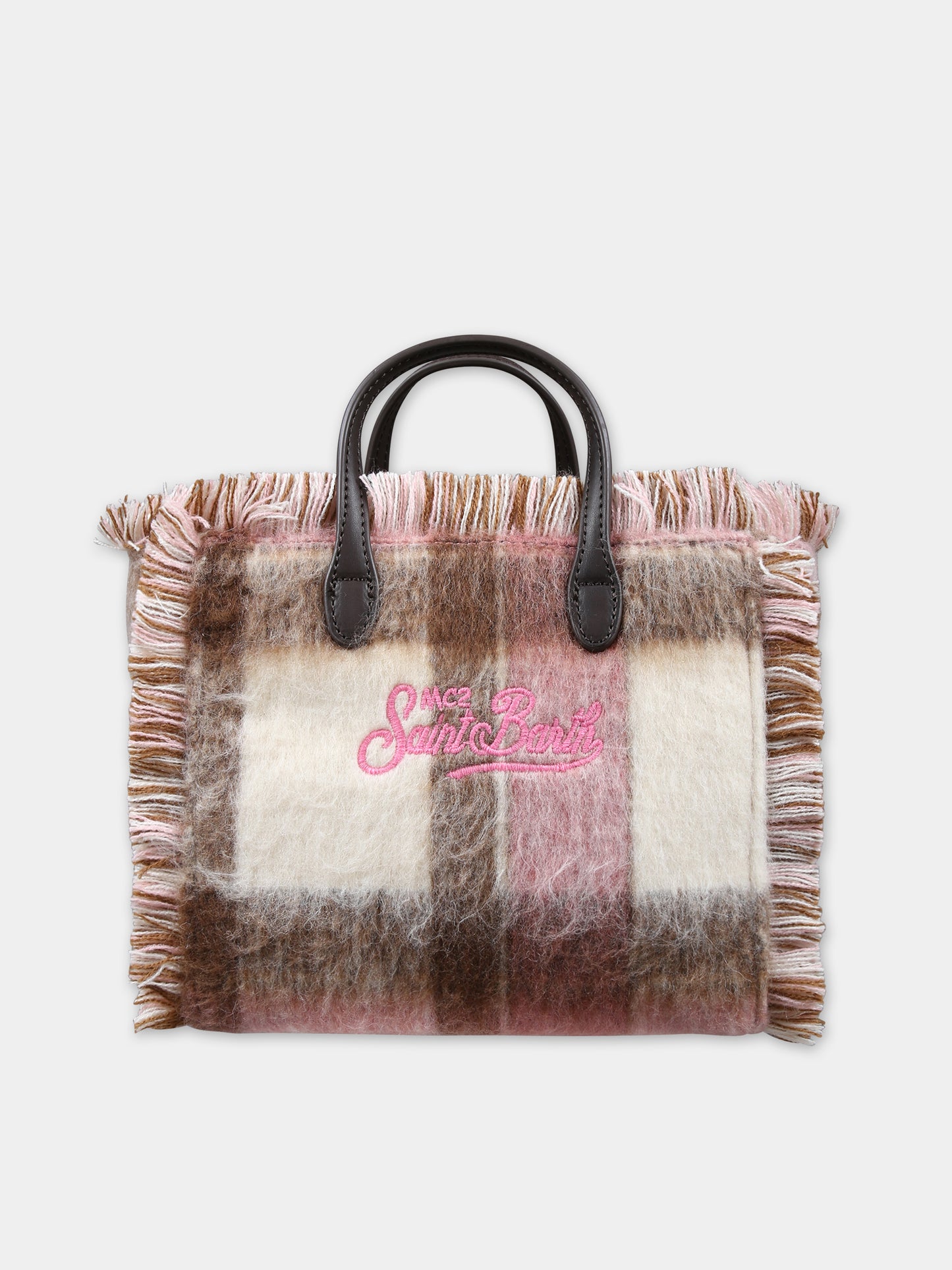 Borsa rosa per bambina con logo,Mc2 Saint Barth,VANITY MINI W TARTAN 1021 EMB