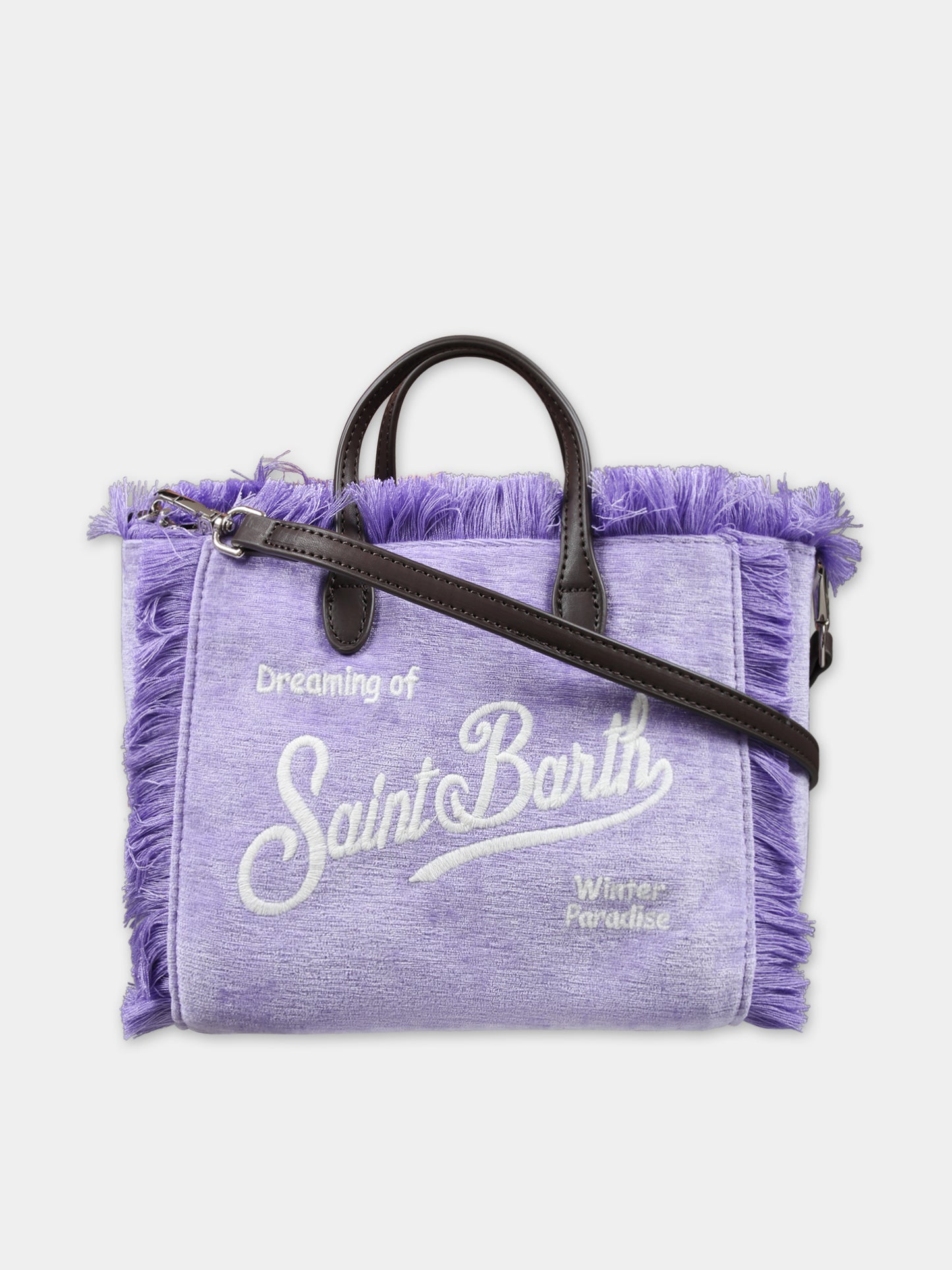 Borsa viola per bambina con logo,Mc2 Saint Barth,VANITY MINI W VELVET CHINE 24 EMB