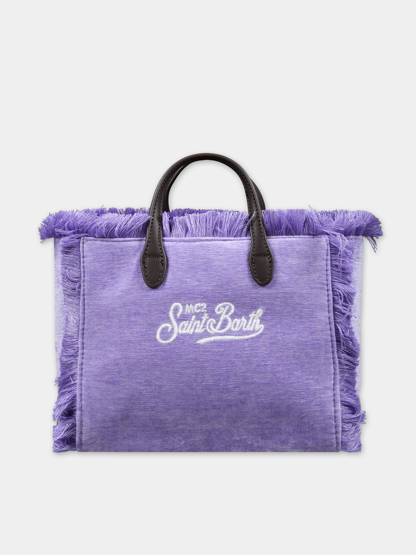 Borsa viola per bambina con logo,Mc2 Saint Barth,VANITY MINI W VELVET CHINE 24 EMB