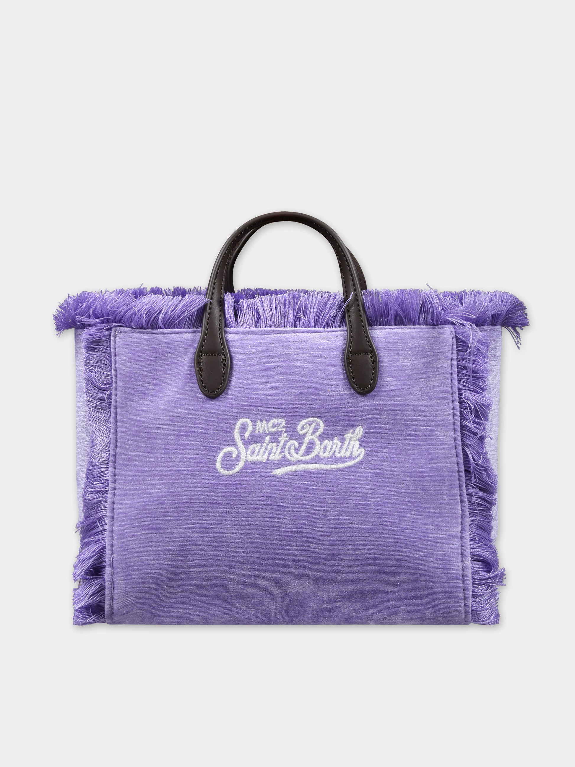 Borsa viola per bambina con logo,Mc2 Saint Barth,VANITY MINI W VELVET CHINE 24 EMB