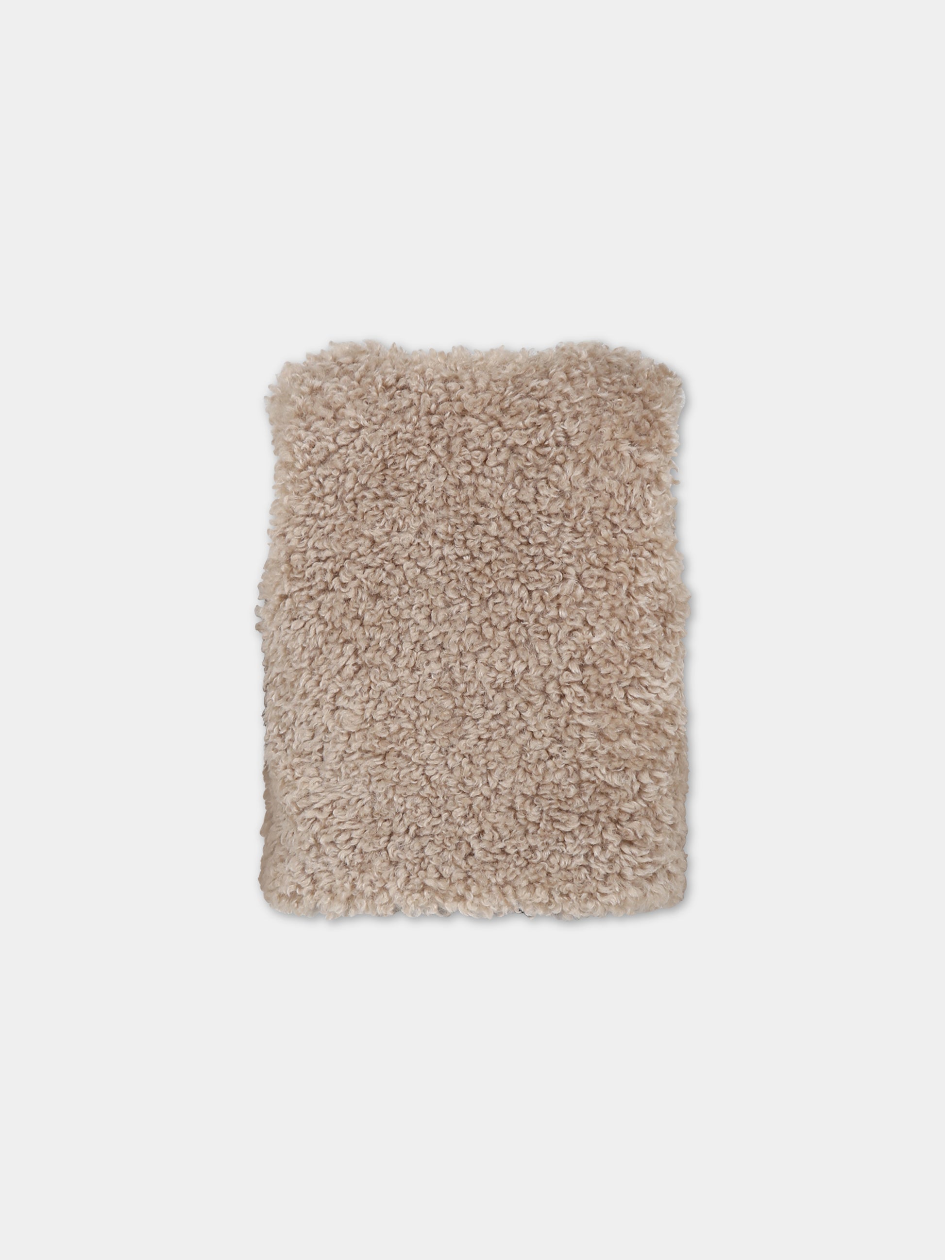 Gilet beige reversibile per bambina con pois,Paade Mode,234231555