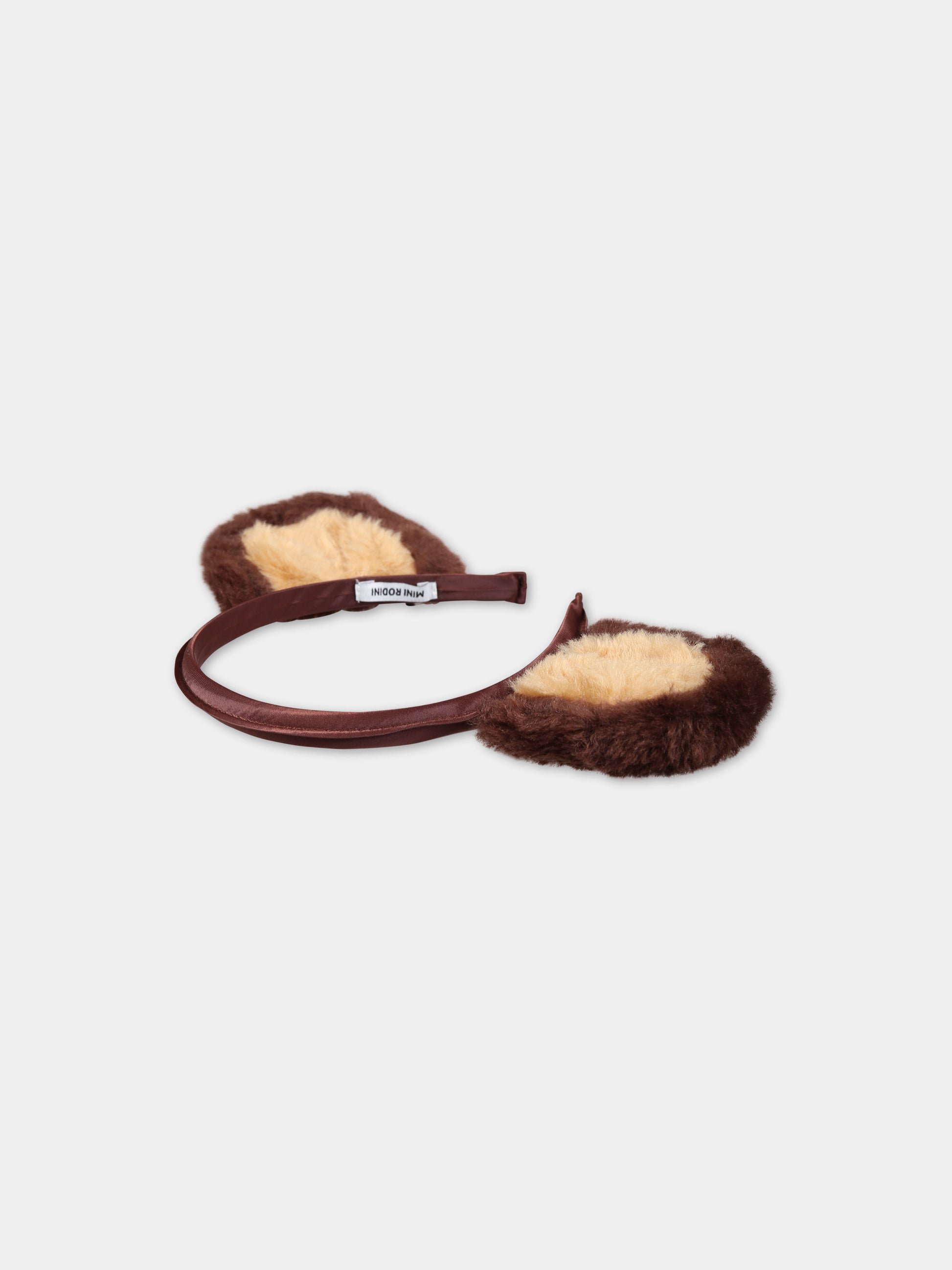 Cerchietto marrone per bambina con orecchie,Mini Rodini,2416010316
