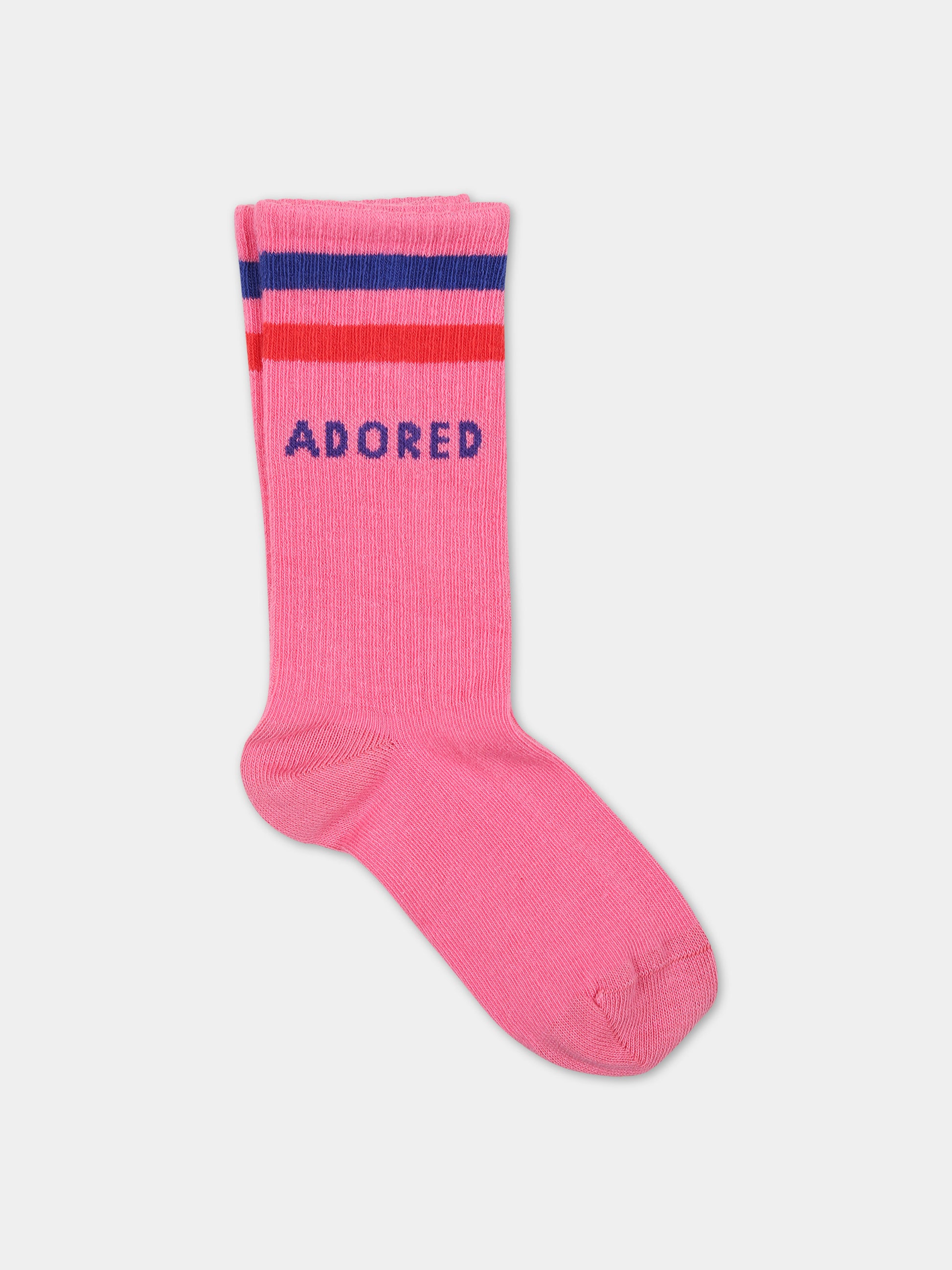 Set multicolor per bambina con rose e scritta,Mini Rodini,2416011128