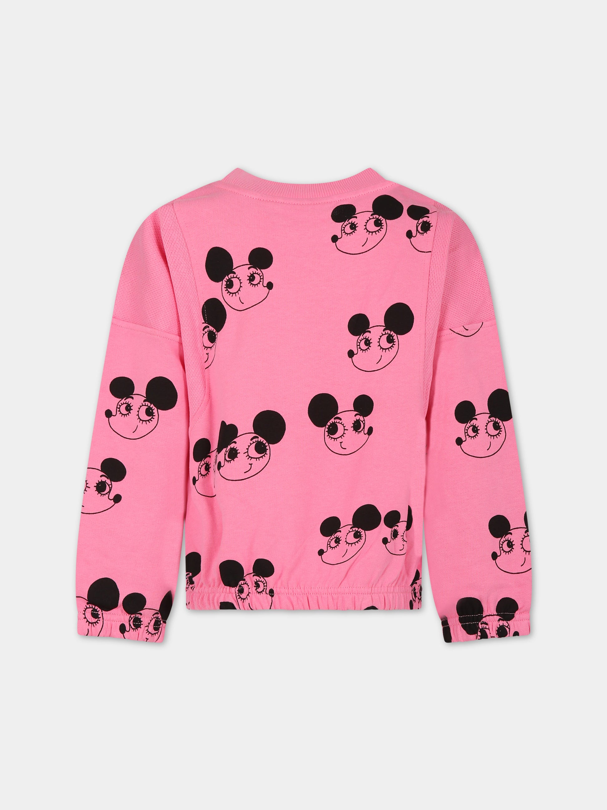 Felpa rosa per bambina con topolini,Mini Rodini,2412012428