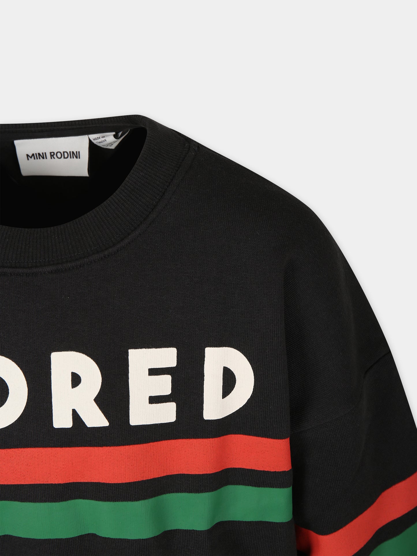 Felpa nera per bambini con scritta,Mini Rodini,2412011999