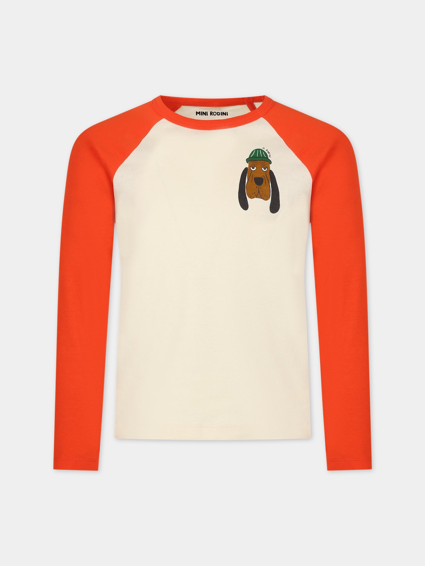 T-shirt avorio per bambini con cane,Mini Rodini,2412013842