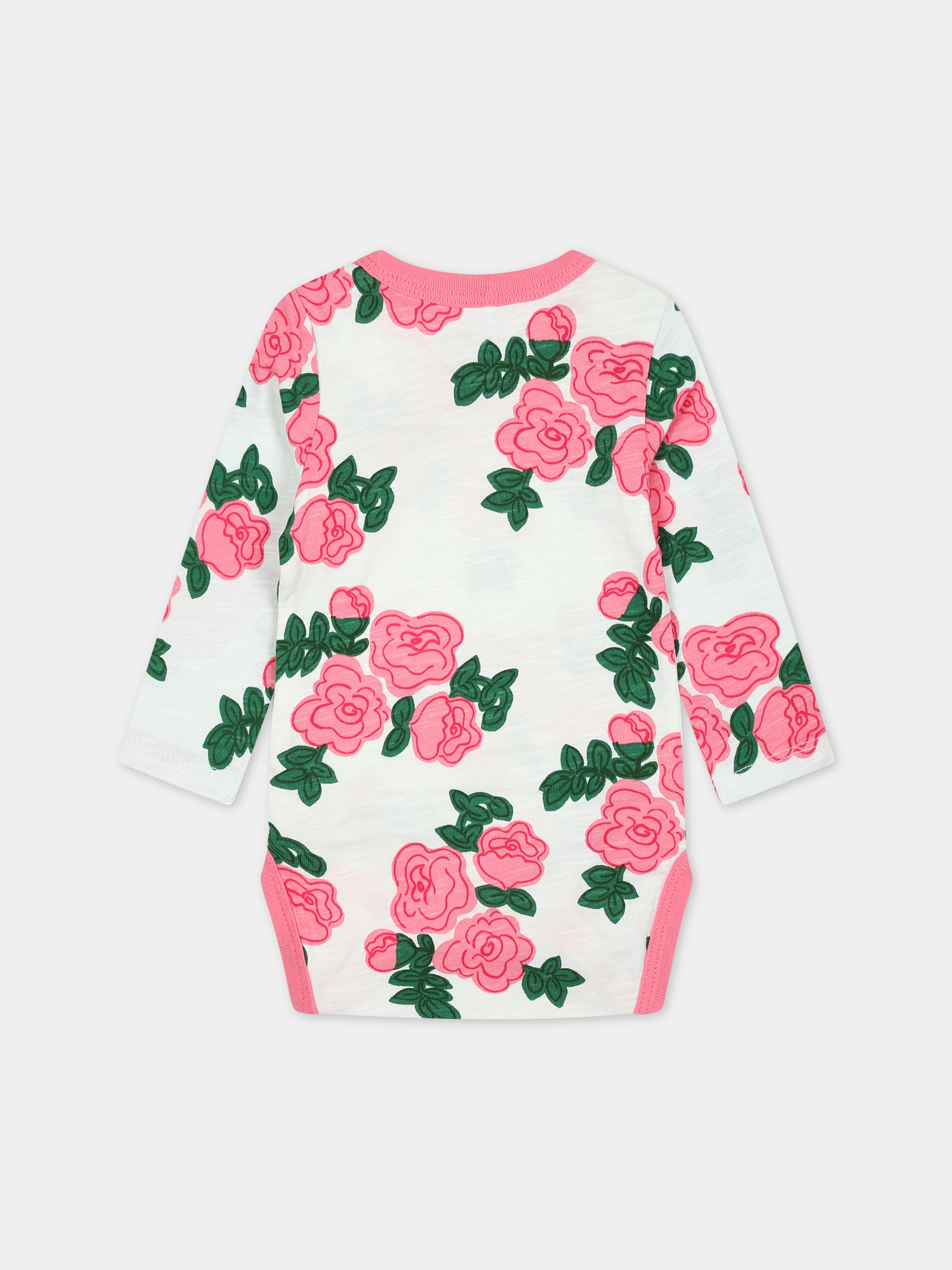 Completo bianco per neonata con rose,Mini Rodini,2414011228