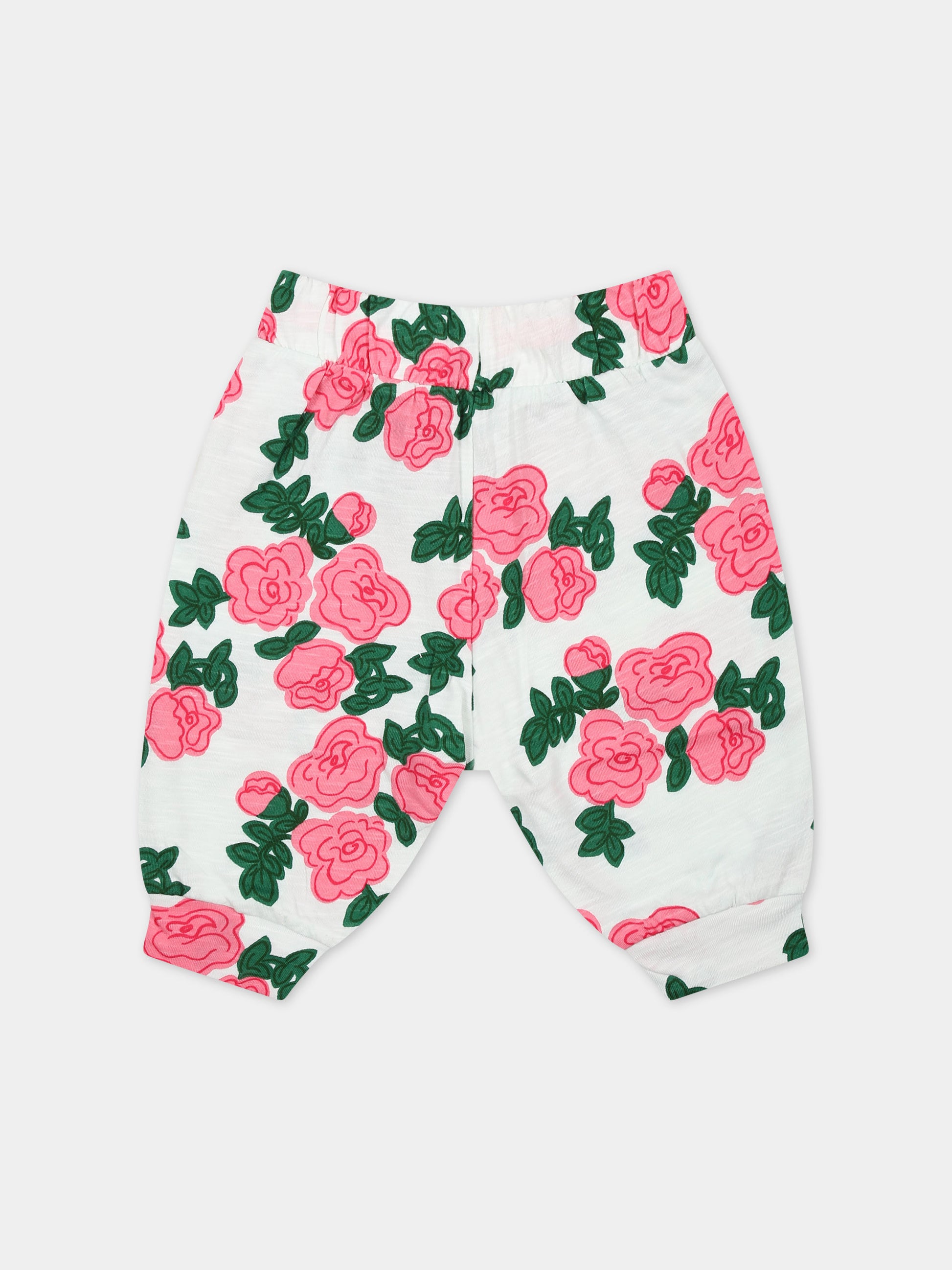 Completo bianco per neonata con rose,Mini Rodini,2414011228