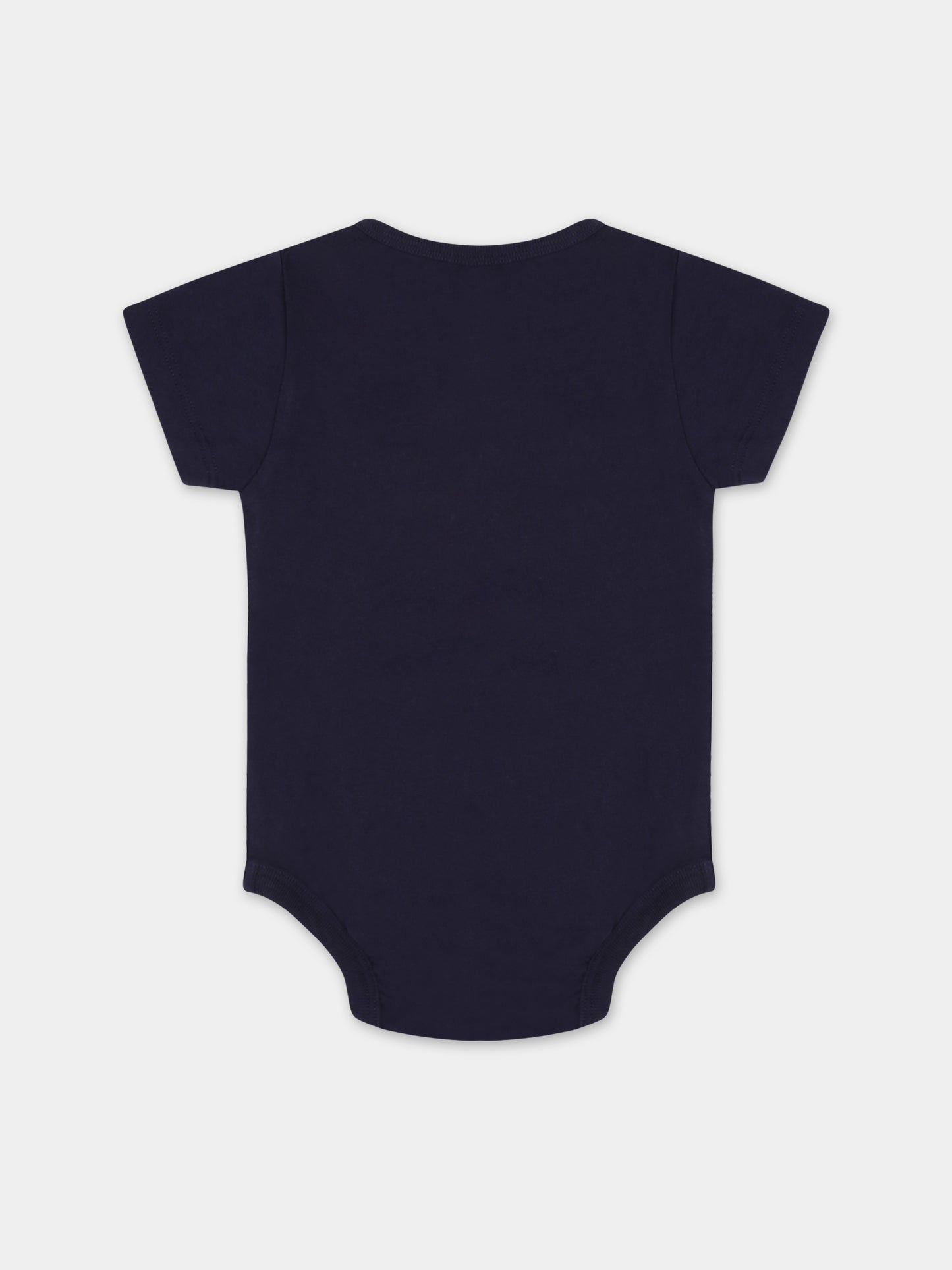 Set blu per neonati con logo e orso,Palm Angels,PB2X009F23JER0014601