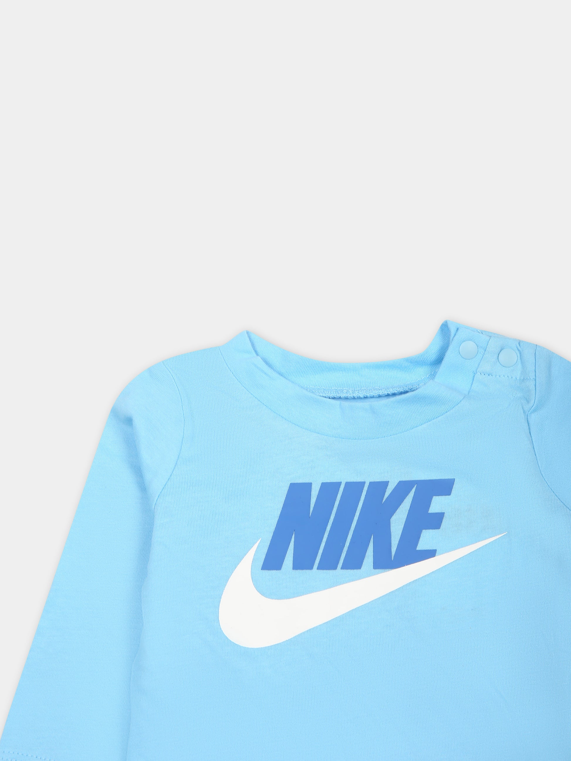 Tutina celeste per neonato con swoosh,Nike,56K284 BJB