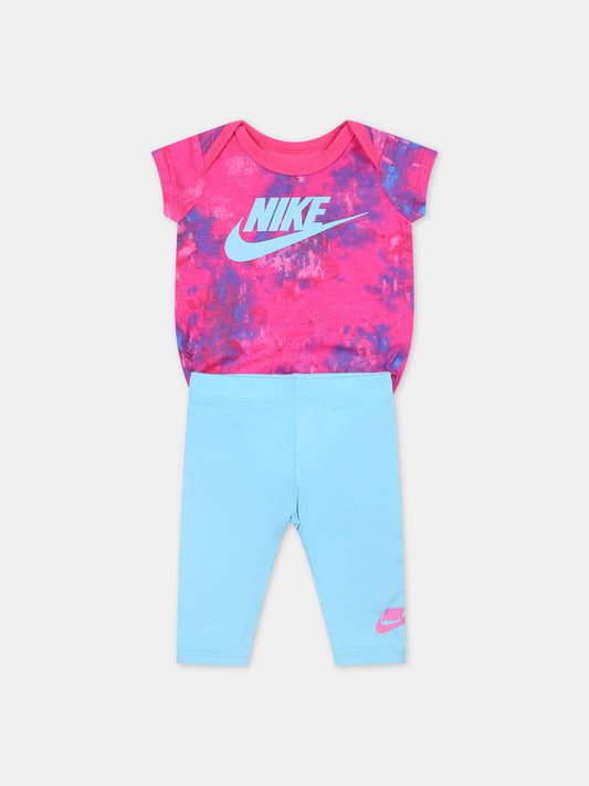 Completo fucsia per neonata con swoosh,Nike,06L659 BJB