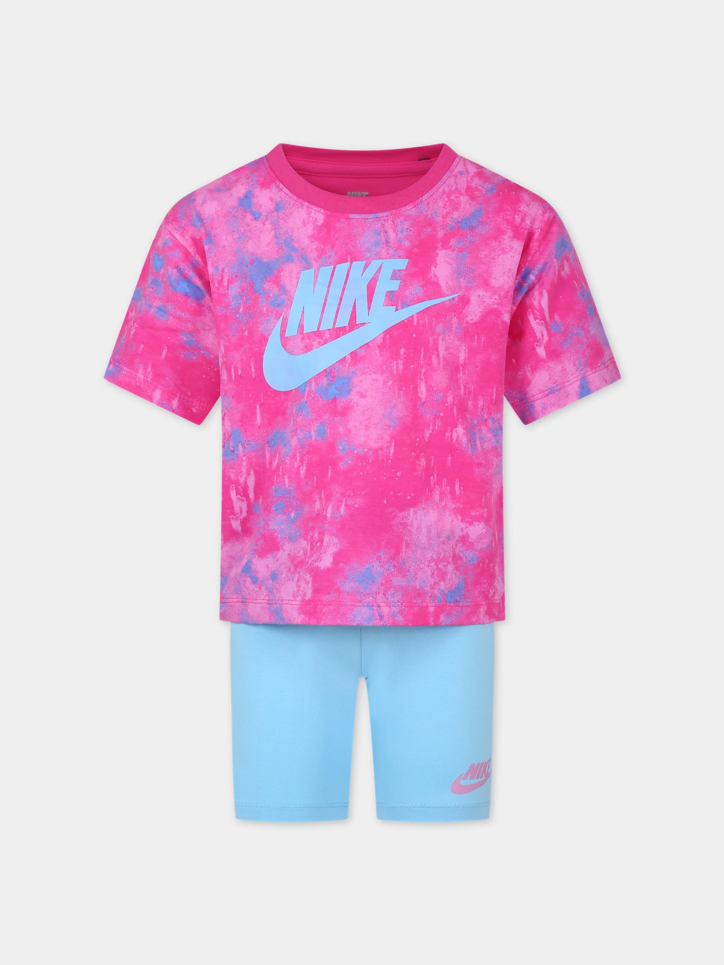 Completo fucsia per bambina con logo,Nike,36L658 BJB