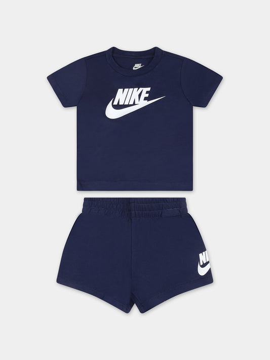 Completo blu per neonato con logo,Nike,66L596 U90
