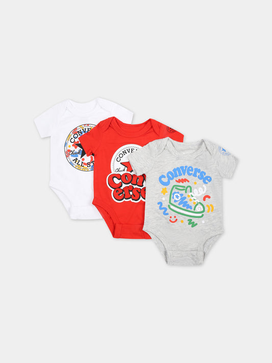 Set multicolor per neonato con logo e stampa,Converse,5CF307 001