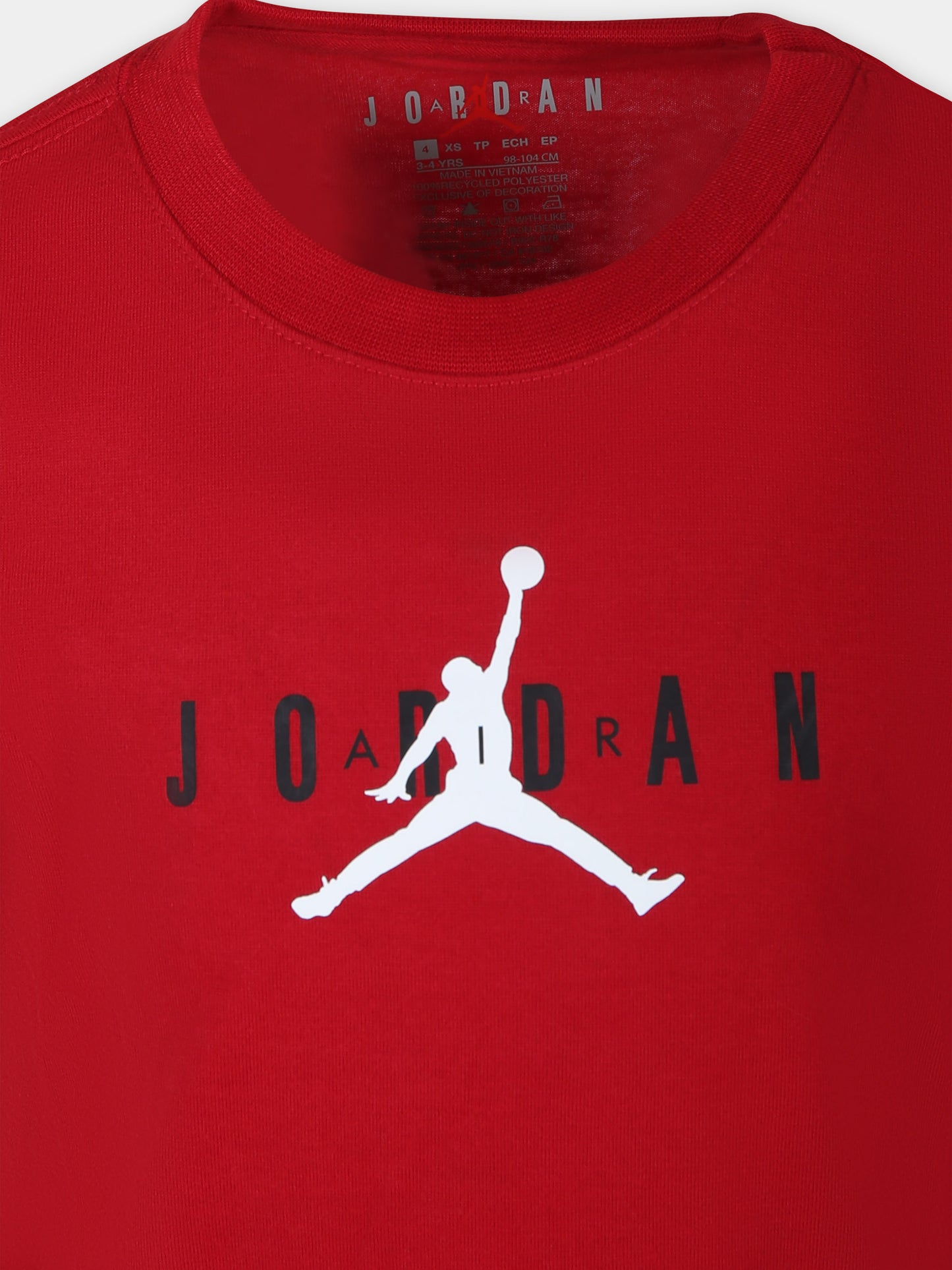 T-shirt rossa per bambino con Jumpman,Jordan,85B922 R78