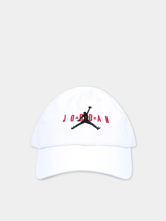 Cappello bianco per bambino con logo e jumpman,Jordan,8A0569 001