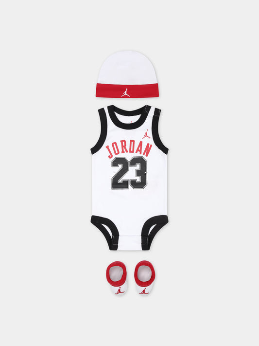 Set bianco per neonato con iconico Jumpman e logo,Jordan,LJ0208 001